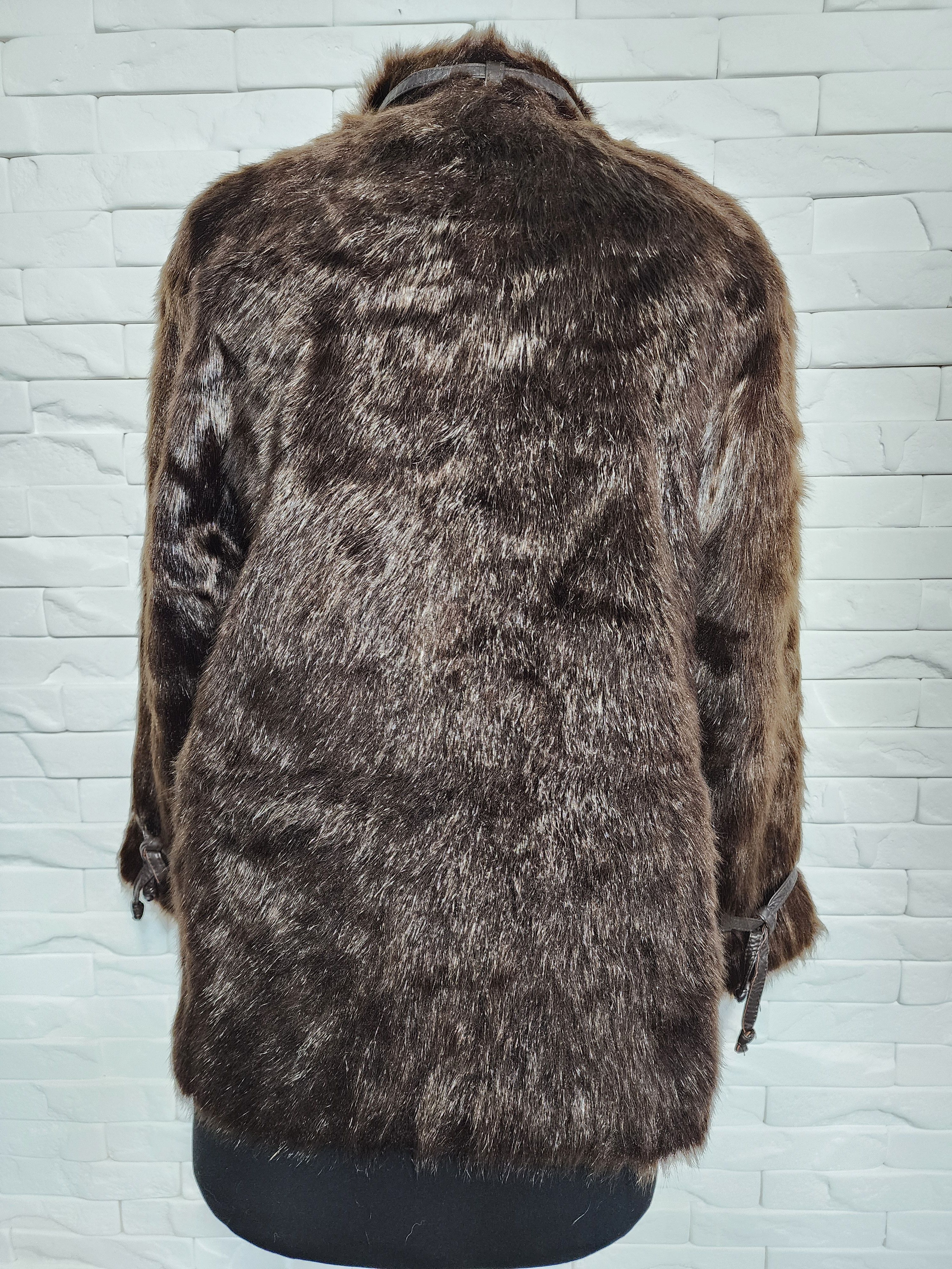 Furla Warm Brown Women's Fur Coat. Size L / US 10 / IT 46 - 4 Thumbnail