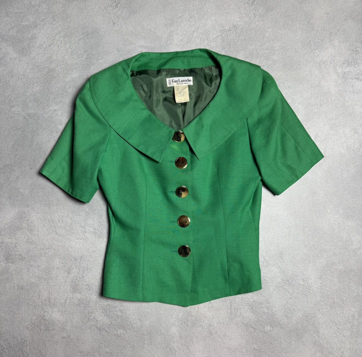 Designer Guy Laroche 1980s Vintage Linen Sleeveless Blazer Size M / US 6-8 / IT 42-44 - 1 Thumbnail