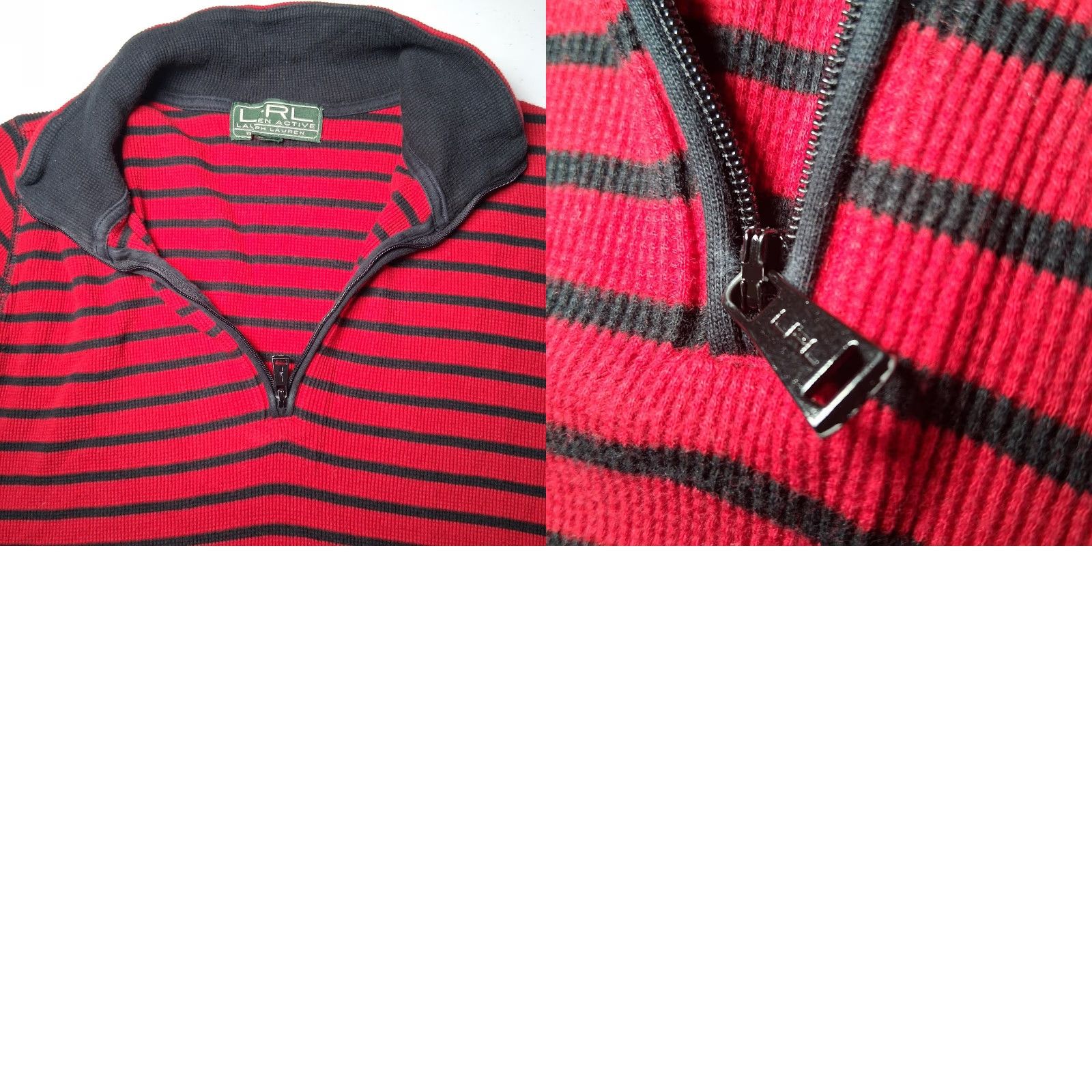 Ralph Lauren Lauren Ralph Lauren Shirt Women XS Thermal Red Black Stripe 1/4 Zip PreppyREAD Size XS / US 0-2 / IT 36-38 - 10 Thumbnail