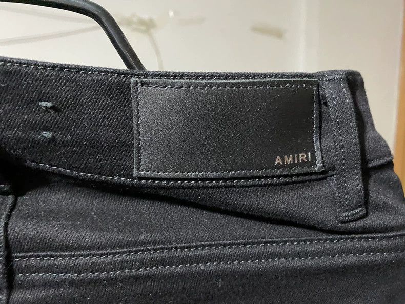 Amiri Amiri Leather patchwork mx1 pure black brand new jeans 2502 Size US 29 - 6 Thumbnail