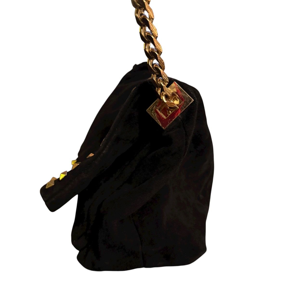 Zara Zara black suede stud detail chain strap bag Size ONE SIZE - 4 Thumbnail