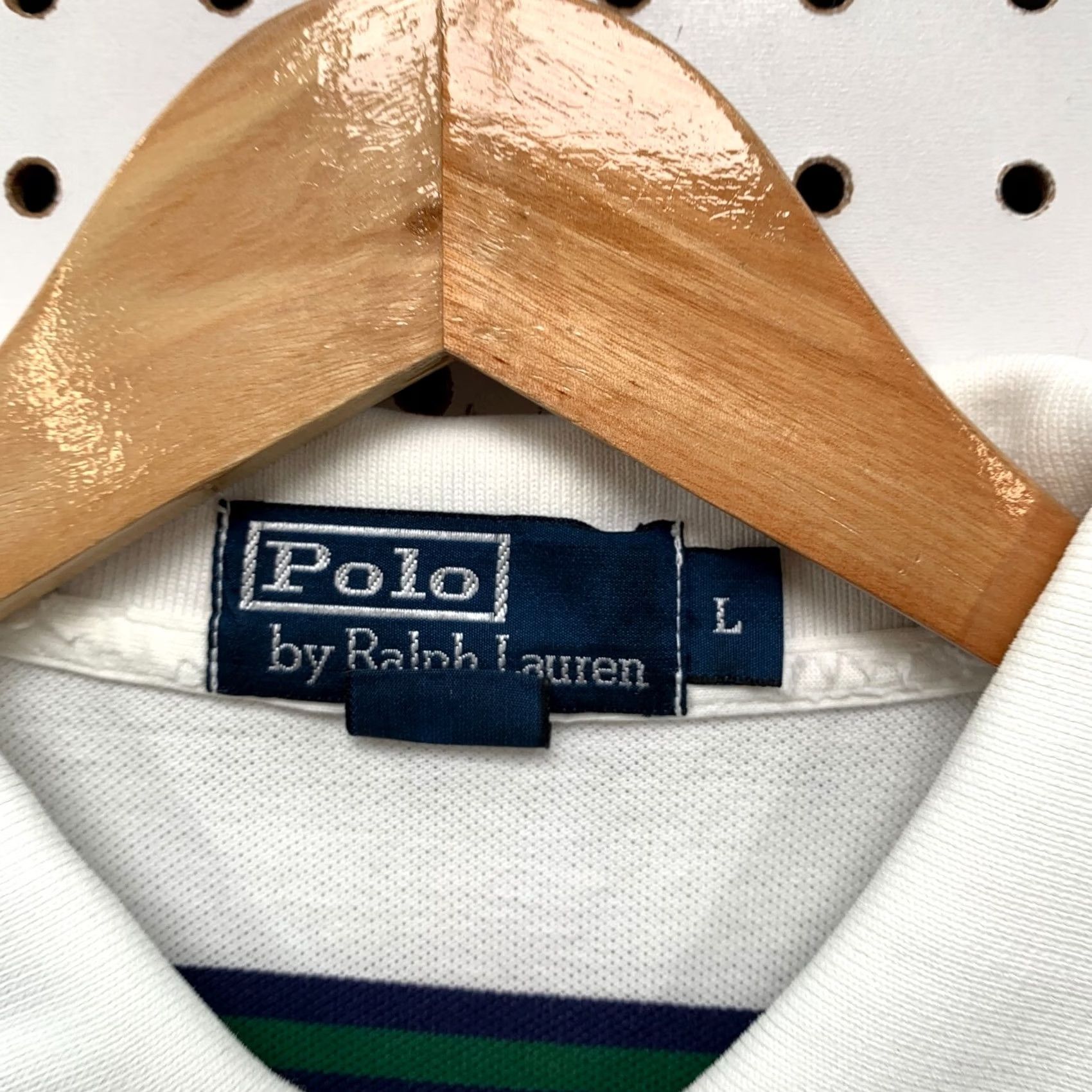 Polo Ralph Lauren VINTAGE Polo Ralph Lauren Collared Shirt Mens Large White Blue Striped Preppy 22.5x29.5 Size US L / EU 52-54 / 3 - 6 Thumbnail