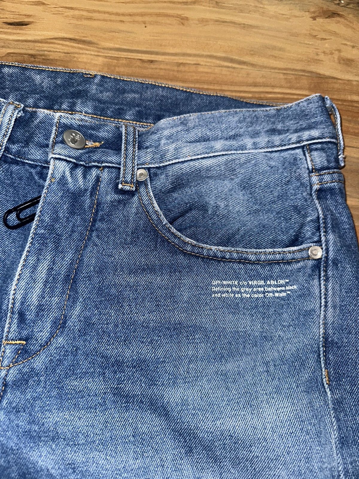 Off-White Off White Paper Clip Zipper Denim Size US 30 / EU 46 - 2 Thumbnail