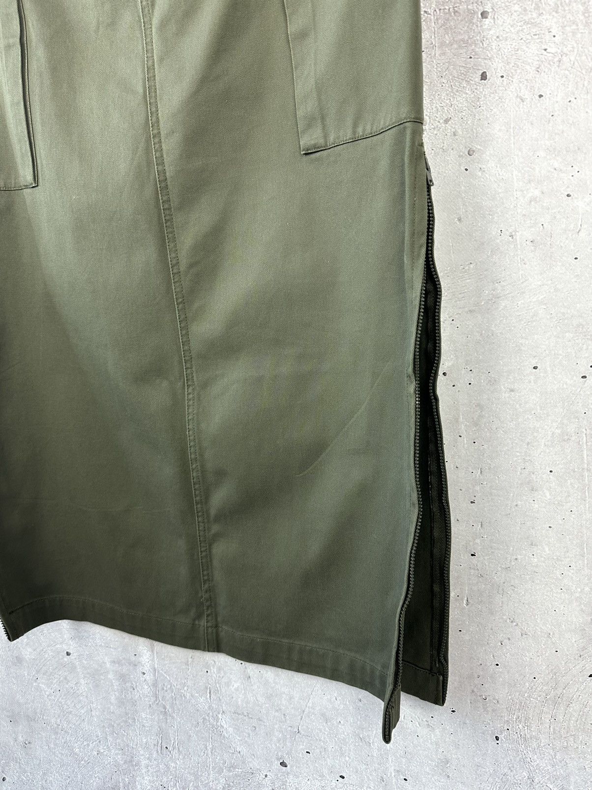 Japanese Brand × Vintage Neighborhood NYC Khaki Cargo Zipper Cotton Long Skirt Size 38" / US 16 / IT 52 - 4 Thumbnail