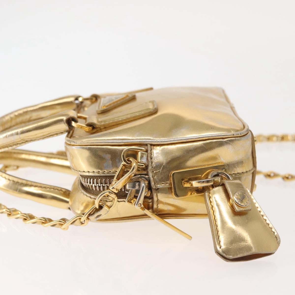 Prada PRADA Hand Bag Leather Gold Size ONE SIZE - 5 Thumbnail
