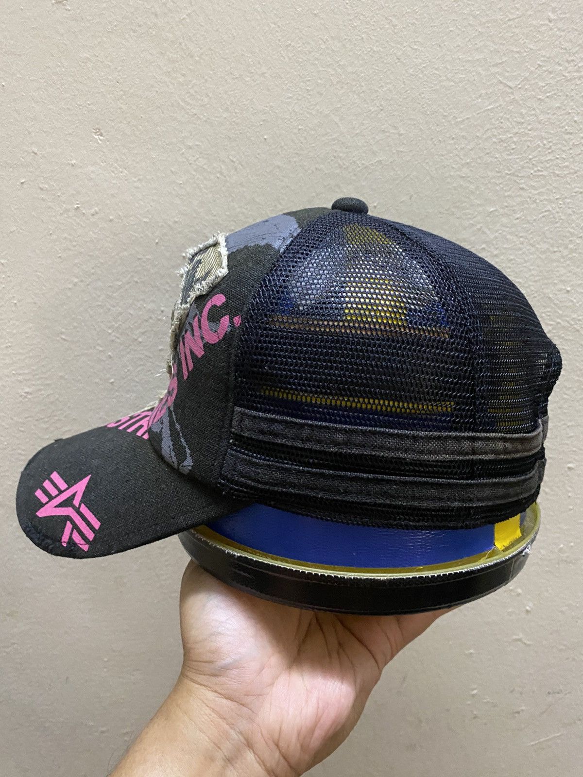 Alpha Industries × Vintage Vintage Japan Distressed Alpha Industries Trucker Hat Cap Size ONE SIZE - 4 Thumbnail