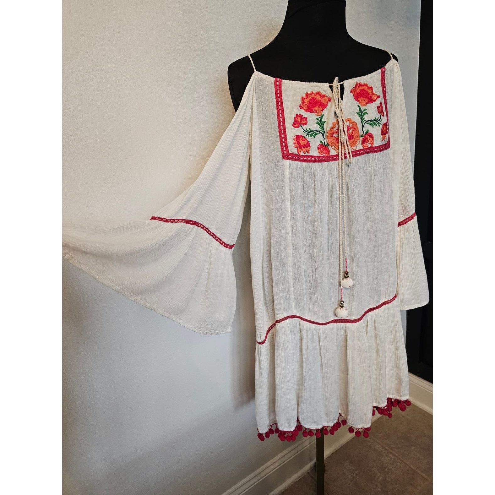 & Other Stories Z&L Europe Embroidered Floral Crinkled Woven Mini Dress M Size M / US 6-8 / IT 42-44 - 6 Thumbnail