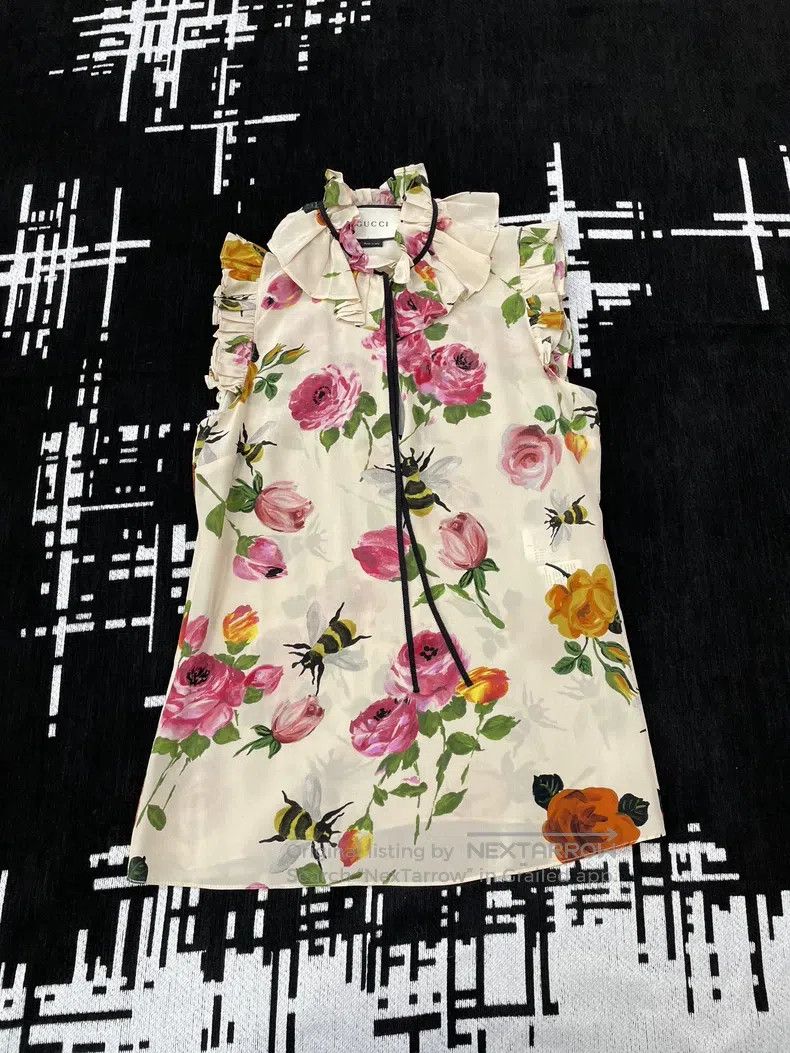 Gucci Gucci Silk printed lace-tied top and vest Size XS / US 0-2 / IT 36-38 - 1 Thumbnail