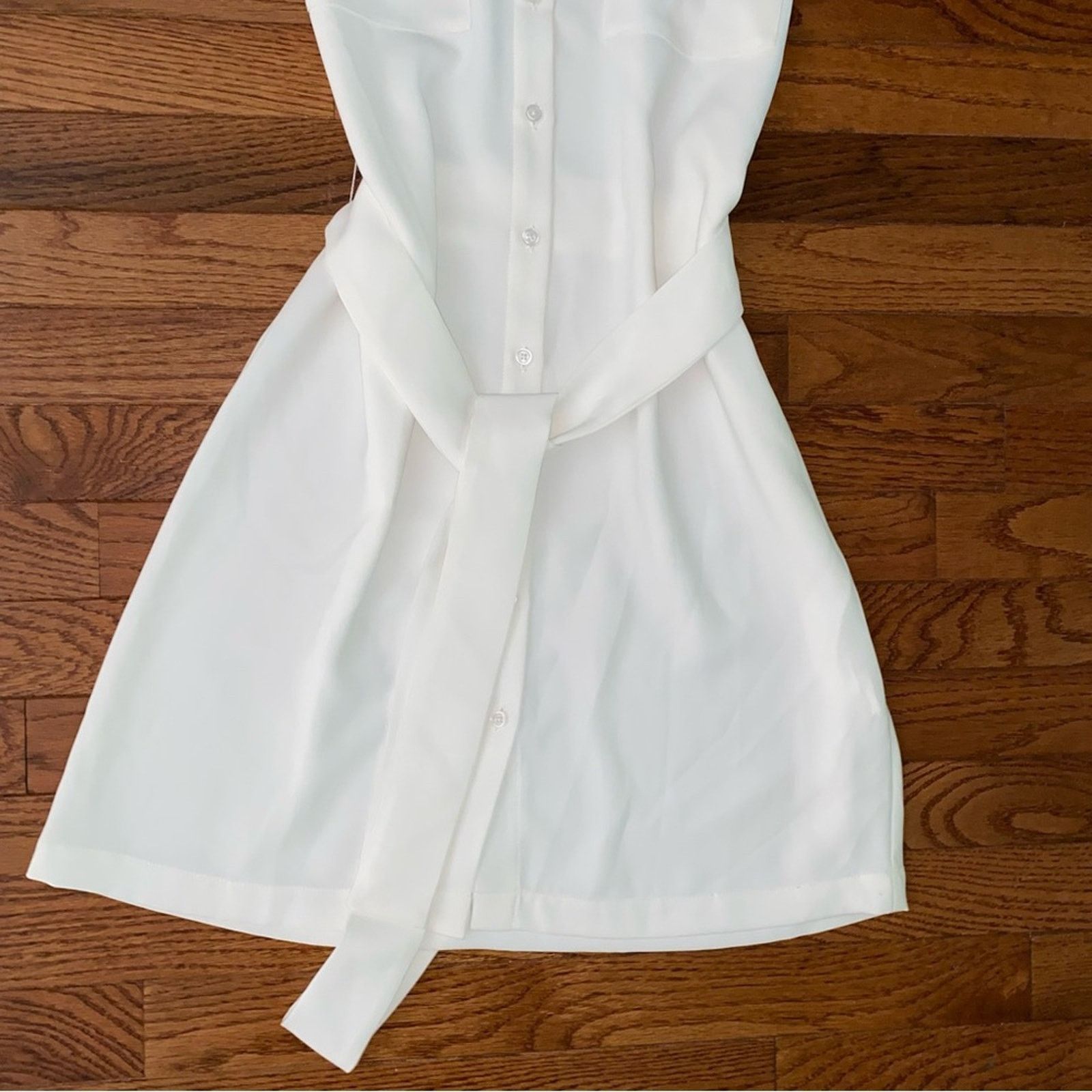 Amanda Uprichard New! $216 Amanda Uprichard White Sleeveless Shirt Dress S Size S / US 4 / IT 40 - 4 Thumbnail
