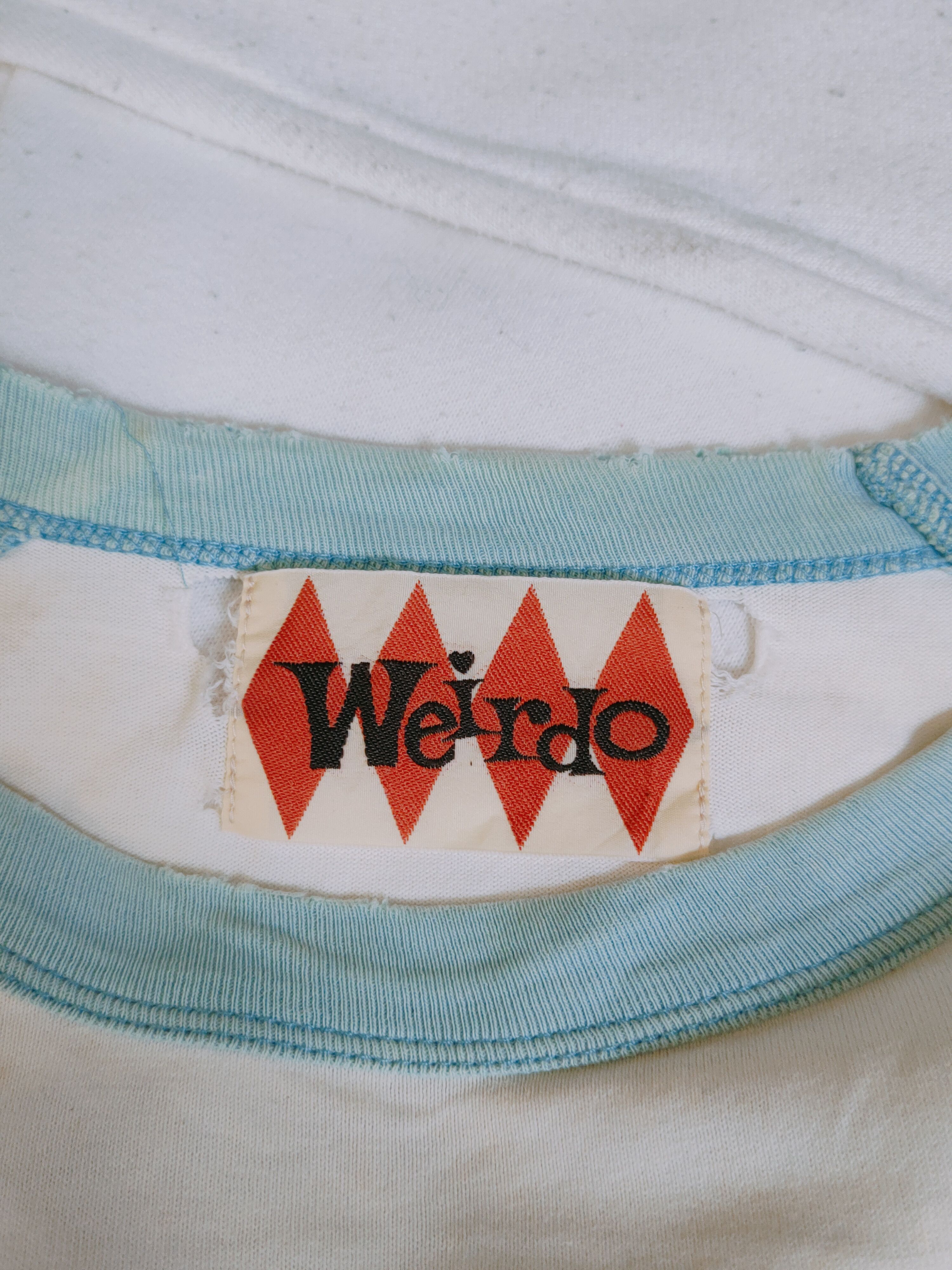 Japanese Brand Weirdo White Green vintage Faded Long Sleeve T-Shirts #S2482 Size US L / EU 52-54 / 3 - 6 Thumbnail
