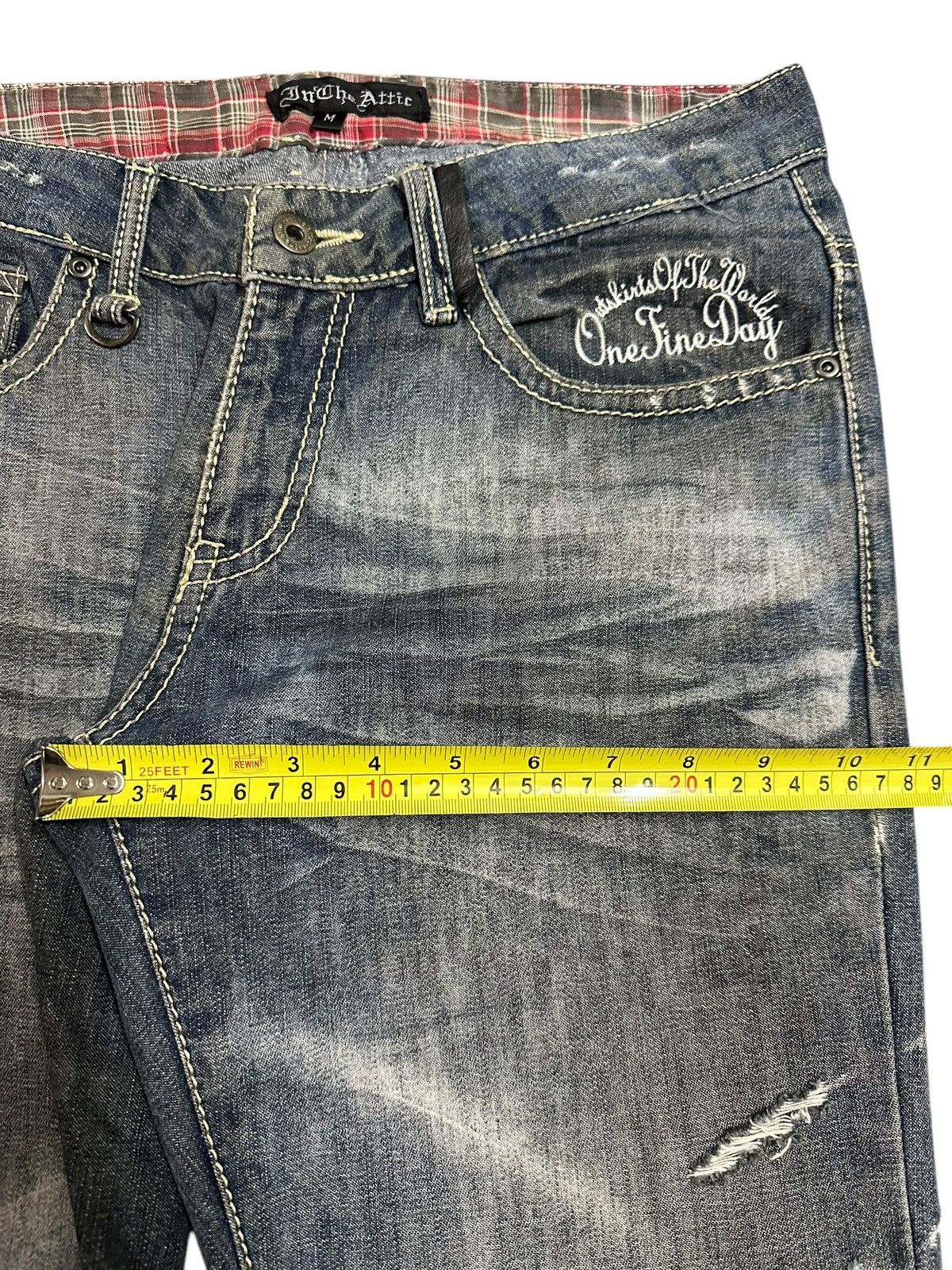 In The Attic Vintage Japan In The Attic Blue Wash Distressed Jeans Size US 32 / EU 48 - 15 Thumbnail