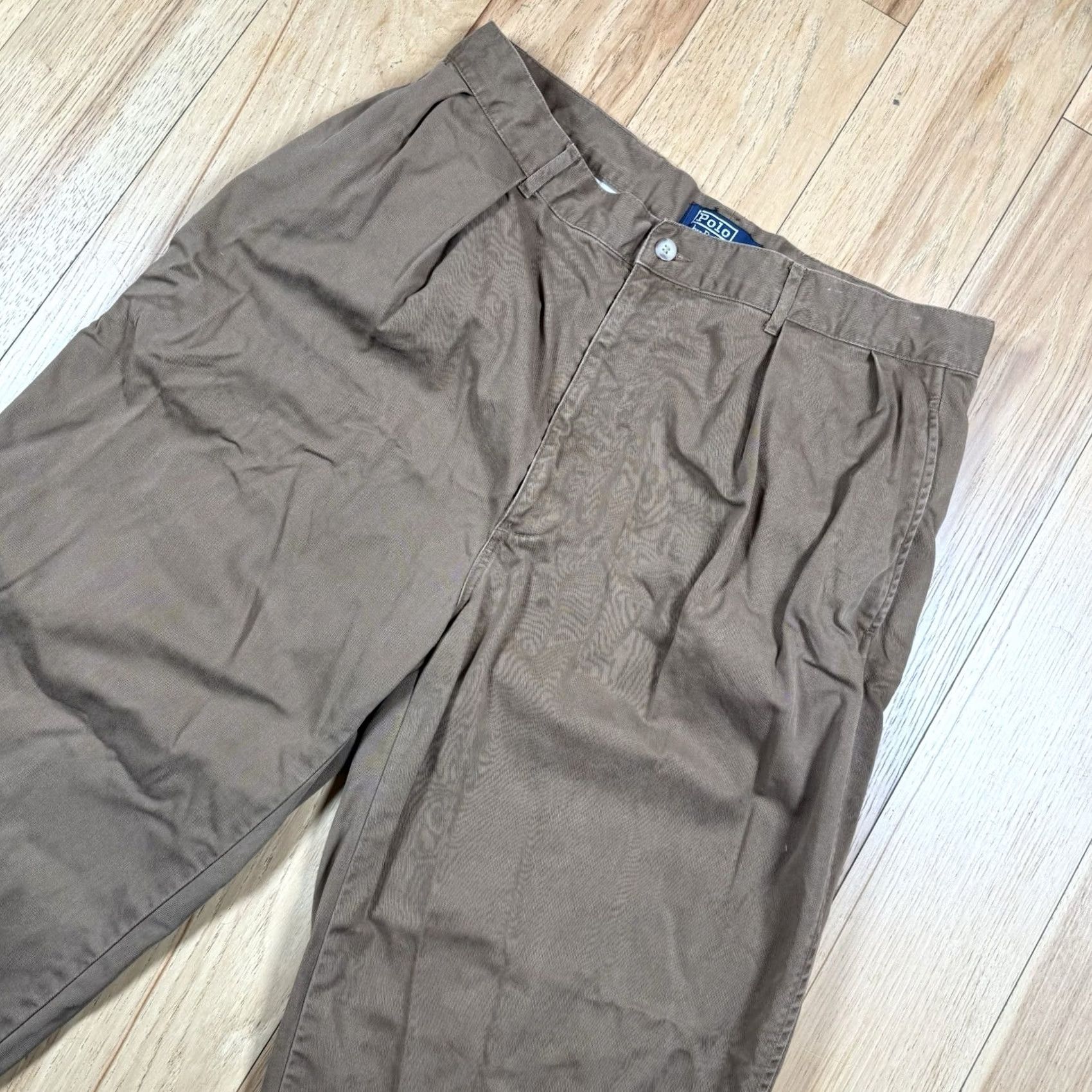 Polo Ralph Lauren VINTAGE Polo Ralph Lauren Chino Pants Mens 33x30 Beige Khaki Pleated USA 1990s Boys Womens Mens Size US XS / EU 42 / 0 - 3 Thumbnail