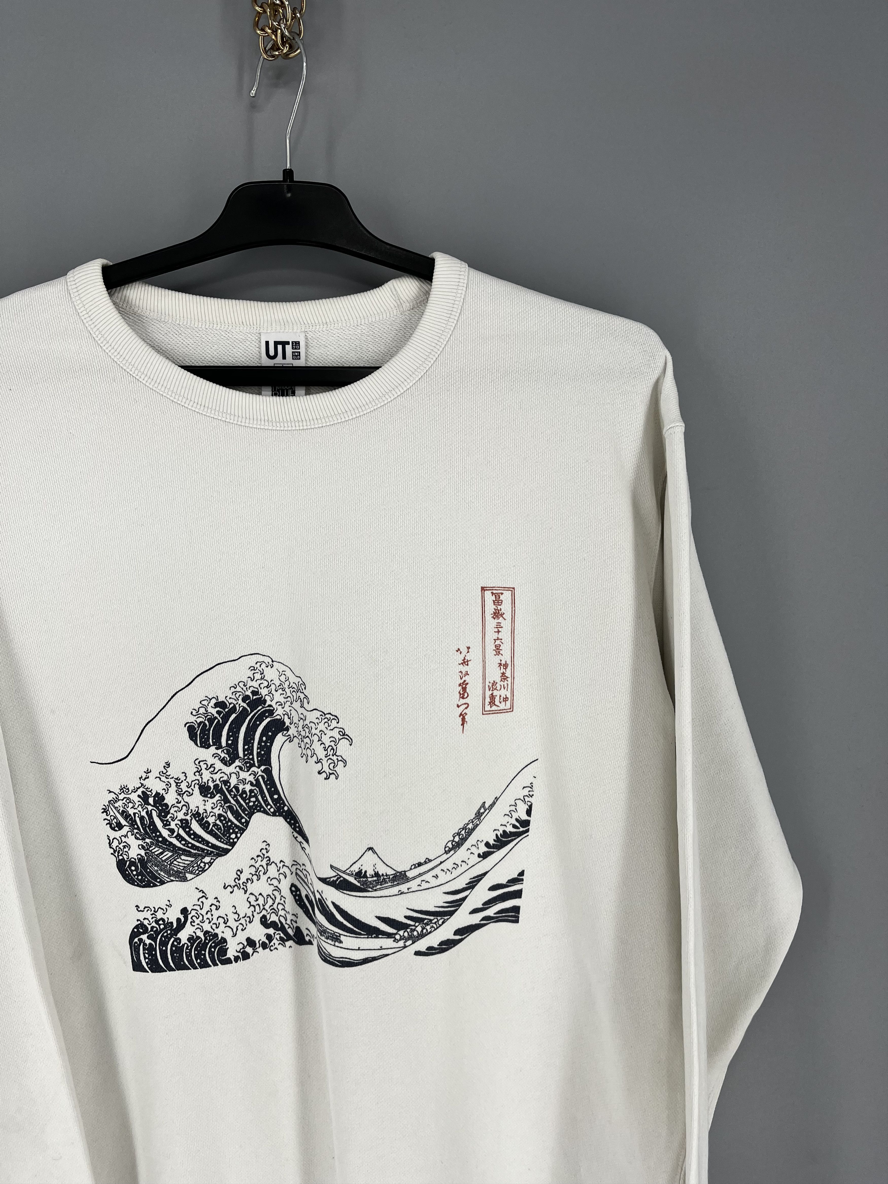 Uniqlo Uniqlo Hokusai Blue Kanagawa Wave Graphic Crewneck Sweat Size US L / EU 52-54 / 3 - 8 Thumbnail