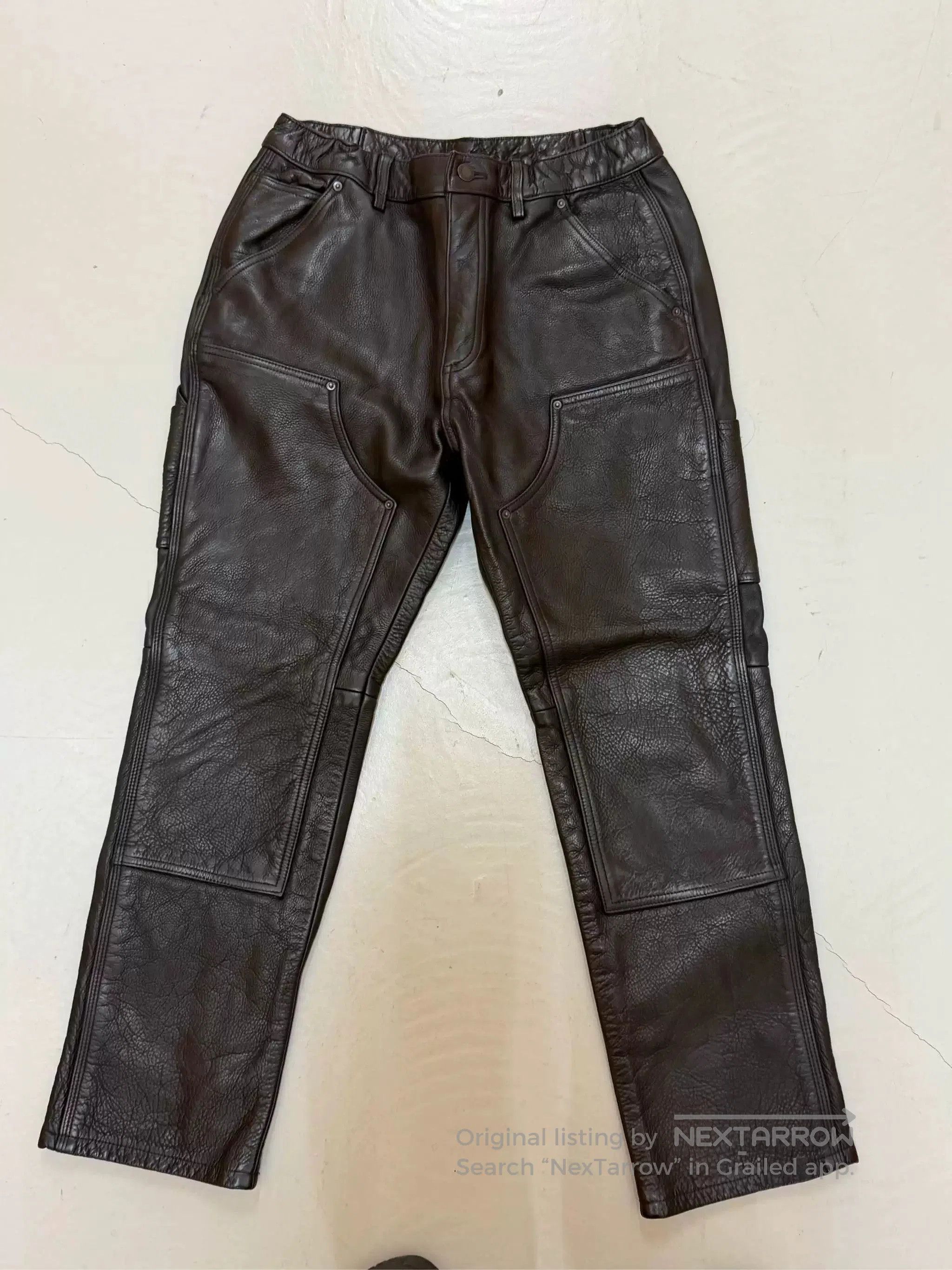 Other Japanese Retro Cowhide Leather Pants. Size US 28 / EU 44 - 4 Thumbnail