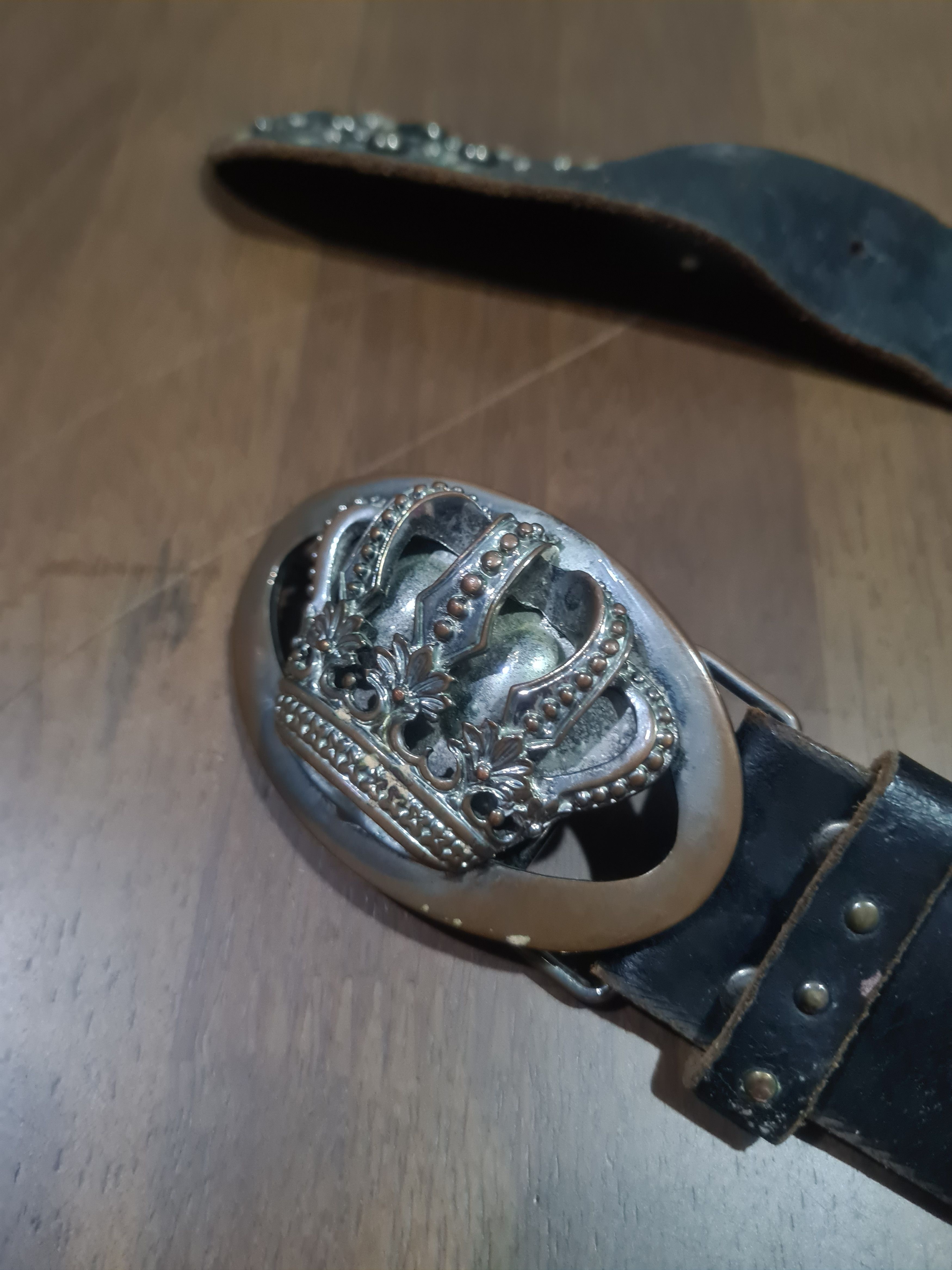Hollywood Trading Company Custommade black studded leather belt Size 30 - 2 Thumbnail
