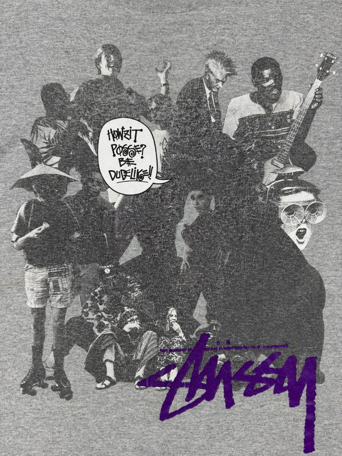 Stussy Vintage Y2K Stüssy Multiprint Rap Tee Heather Grey Tshirt Size US S / EU 44-46 / 1 - 4 Thumbnail