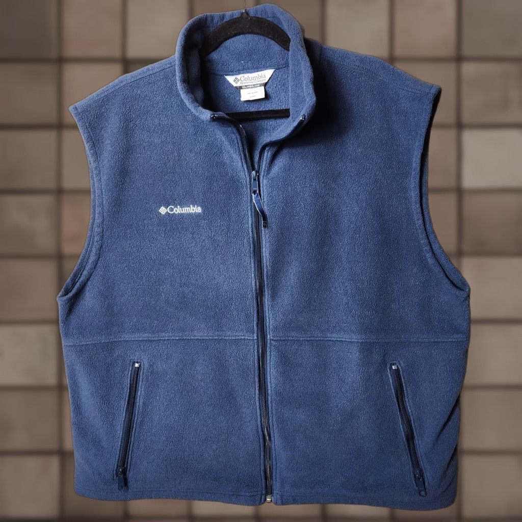 Vintage Columbia Vest Mens Navy Fleece Full Zip Collared Zipper Pockets-XL Size Size US XL / EU 56 / 4 - 1 Thumbnail