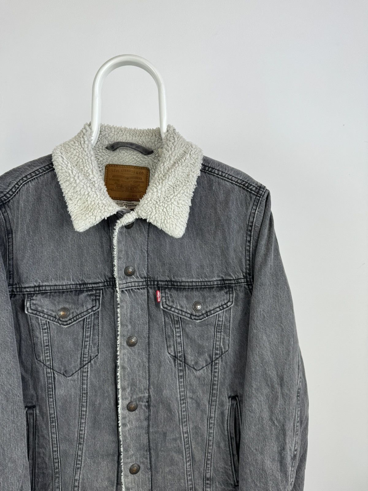 Levi's Levi’s Premium Grey Washed Sherpa Jacket Size US S / EU 44-46 / 1 - 2 Thumbnail