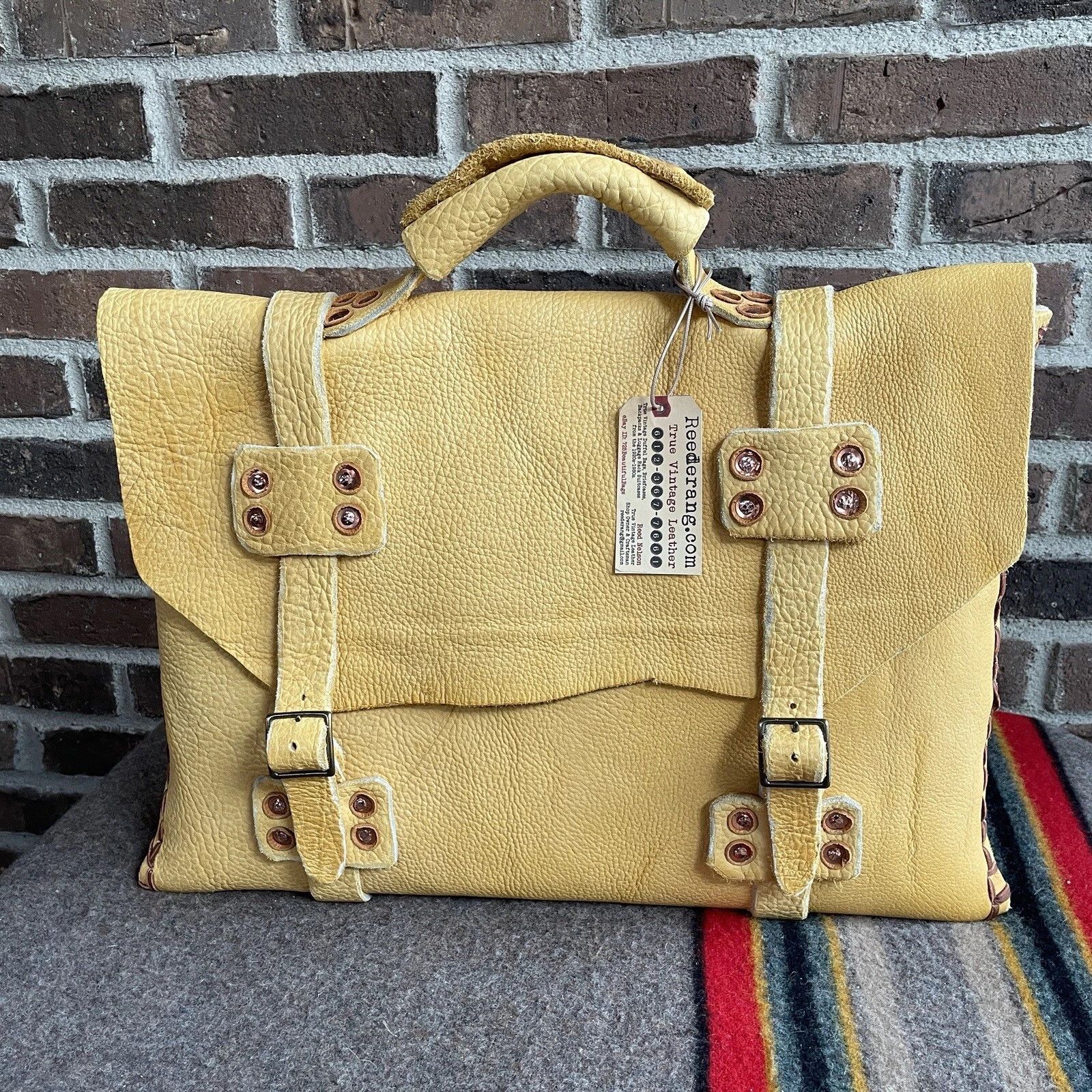 Handmade REEDERANG VINTAGE MOOSE LEATHER MACBOOK BRIEFCASE BAG R$3498 Size ONE SIZE - 21 Thumbnail