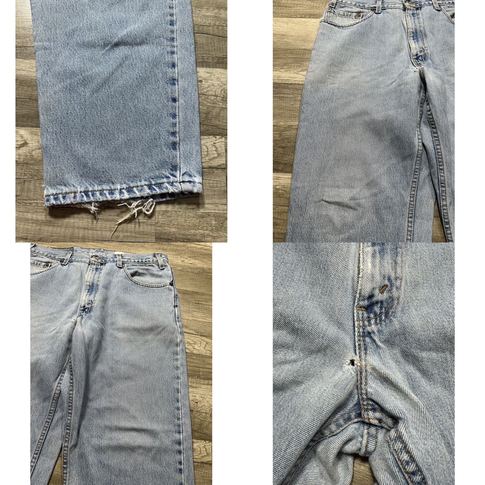 Levi's VINTAGE Levi’s 550 Jeans Straight Leg Relaxed Fit Light Wash 35 X 28.5 Mens Levi's 550 80s 90s Grunge Logo USA Jeans Size US 35 - 8 Thumbnail