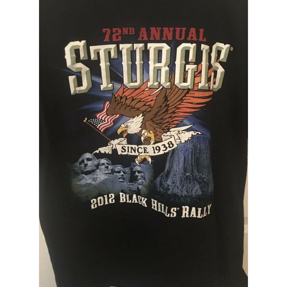 Gildan Sturgis Black T-Shirt Men's Sz L 2012 72nd Annual Black Hill Size US L / EU 52-54 / 3 - 1 Thumbnail