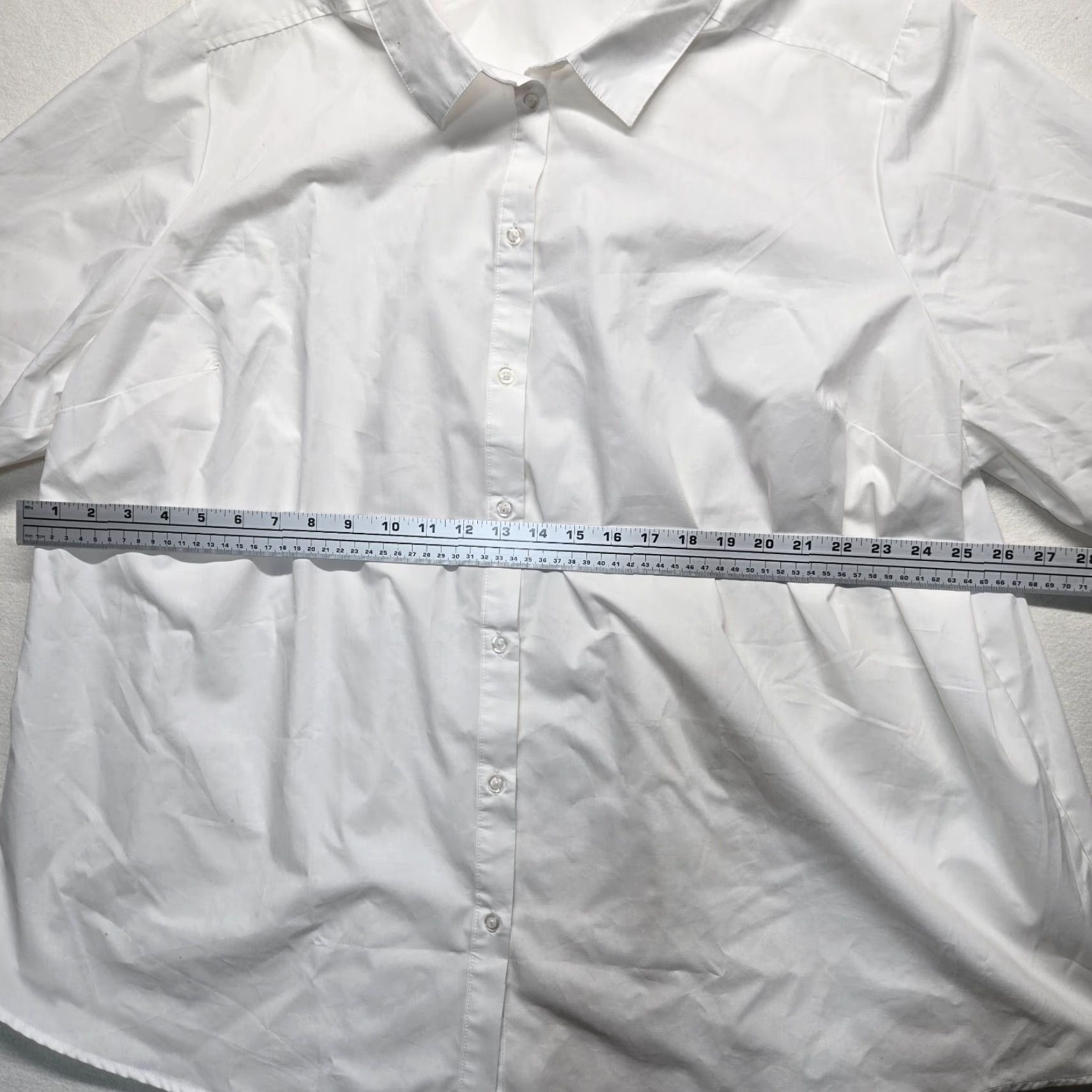 Vintage Roaman's White Button-Up Shirt Dress Women 30W Plus Button-Front Collared Tunic Work Casual Holiday 90s Elegant Professional Chic Bohemian Size 4XL / US 24-26 - 4 Thumbnail