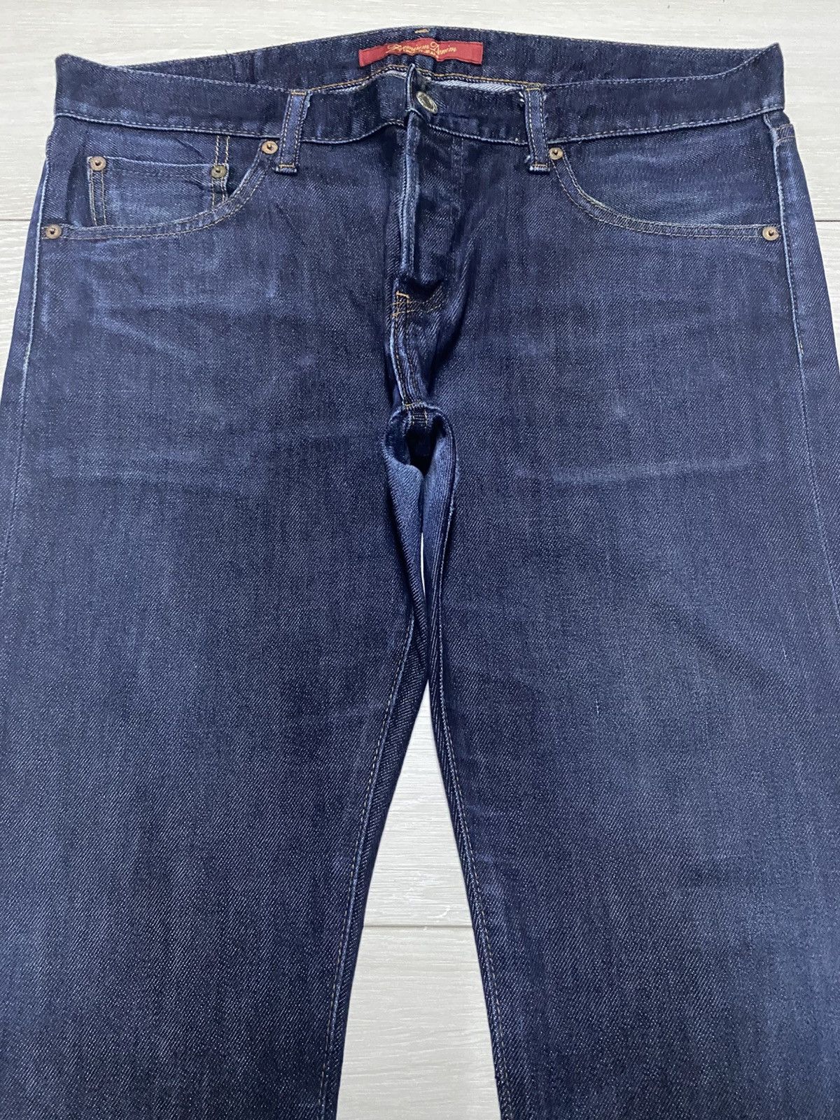 Undercover × Uniqlo Vintage Uniqlo Selvedge Blue wash Distressed Slim Fit Jeans Size US 35 - 3 Thumbnail