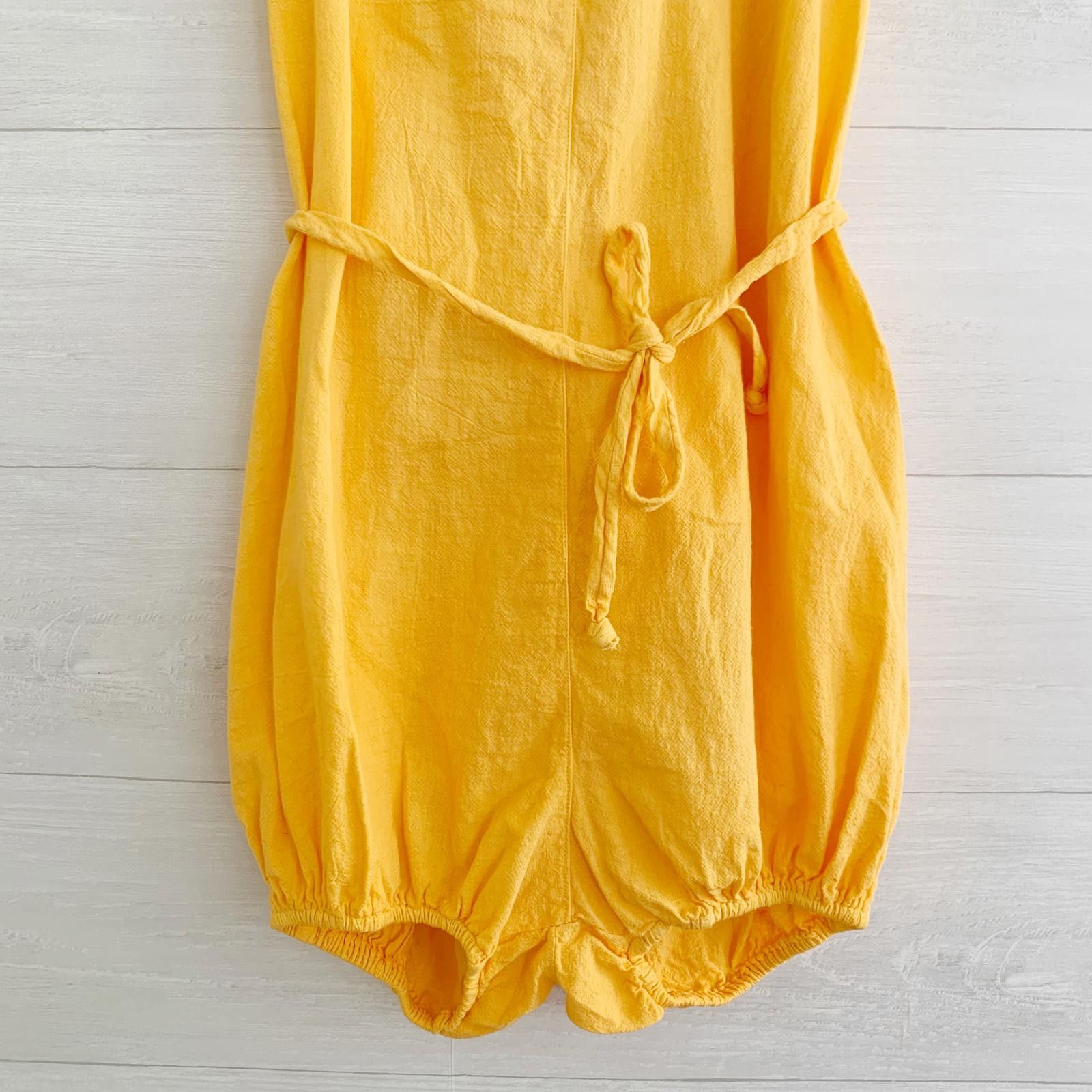 Other Vintage Apricot Orange v-neck sleeveless romper playsuit L Size 36" / US 14 / IT 50 - 3 Thumbnail