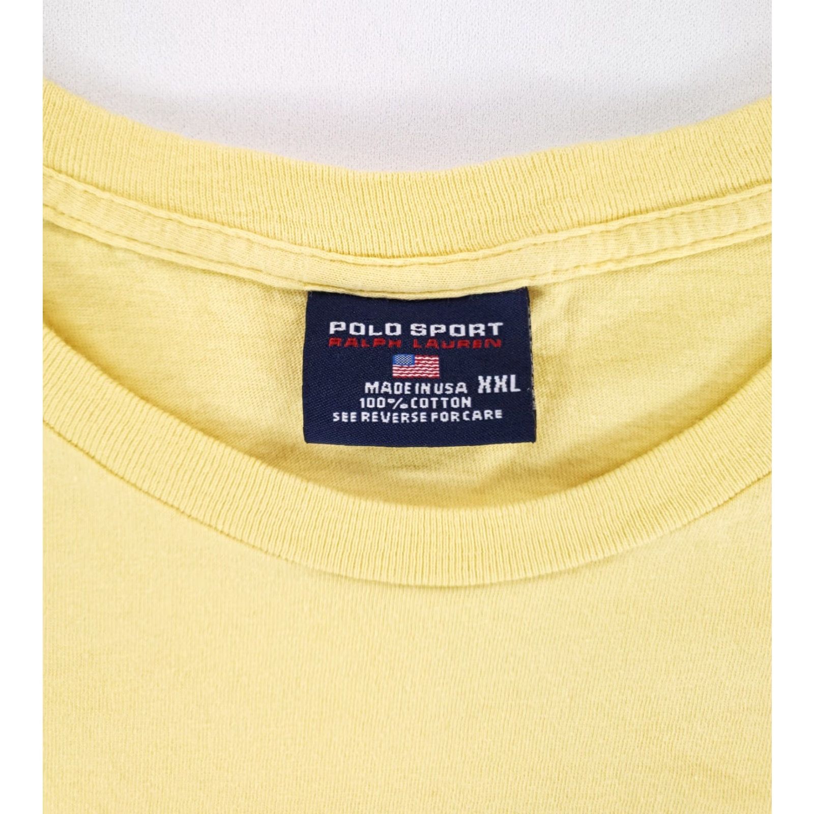 Polo Ralph Lauren VINTAGE Polo Ralph Lauren Polo Sport VTG 90s T-Shirt Hawaiian Spellout Made USA Mens XXL Yellow Shirt Mens XXL Size US XXL / EU 58 / 5 - 2 Thumbnail