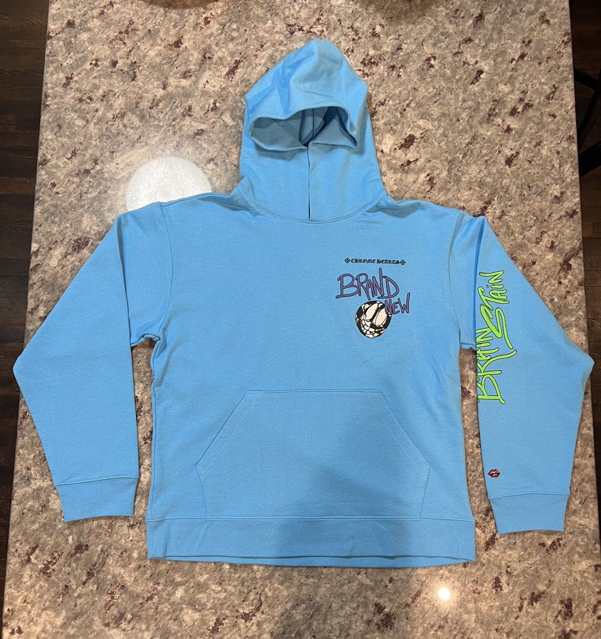 image of Chrome Hearts Matty Boy Brain New Hoodie in Blue, Men's (Size XL)