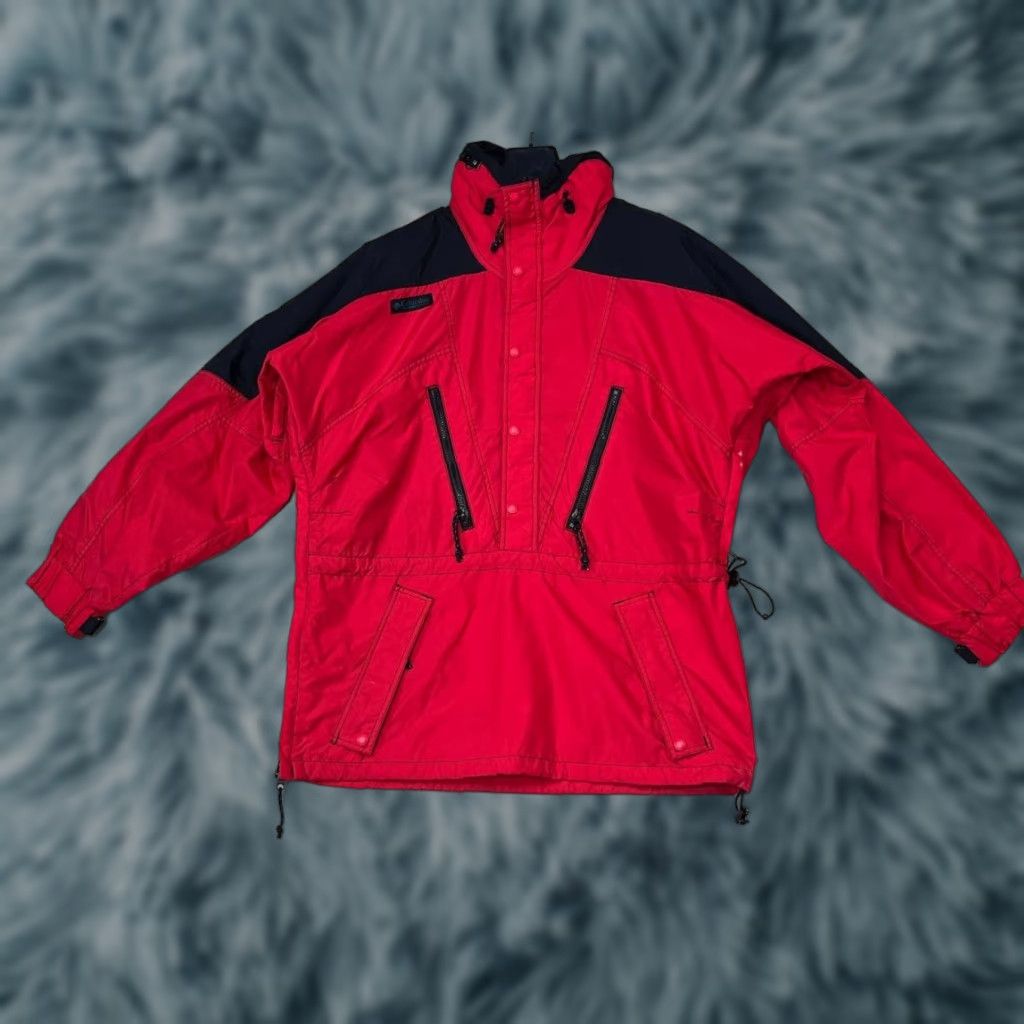 Vintage VINTAGE COLUMBIA GIZZMO Anorak Jacket Men M Red Full Zip Button Windproof 80s 90s Army Style Size US M / EU 48-50 / 2 - 1 Thumbnail