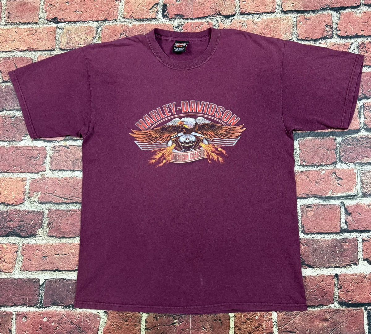 Harley Davidson Harley Davidson Maroon T Shirt Eagle Flames Winchester VA Size US XL / EU 56 / 4 - 1 Thumbnail