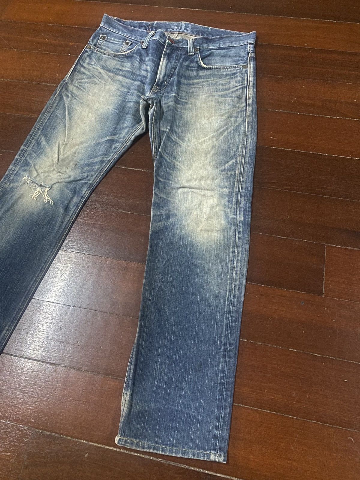 Edwin Fire Edwin 503 blue trip Flare Distressed Denim Size US 38 / EU 54 - 4 Thumbnail