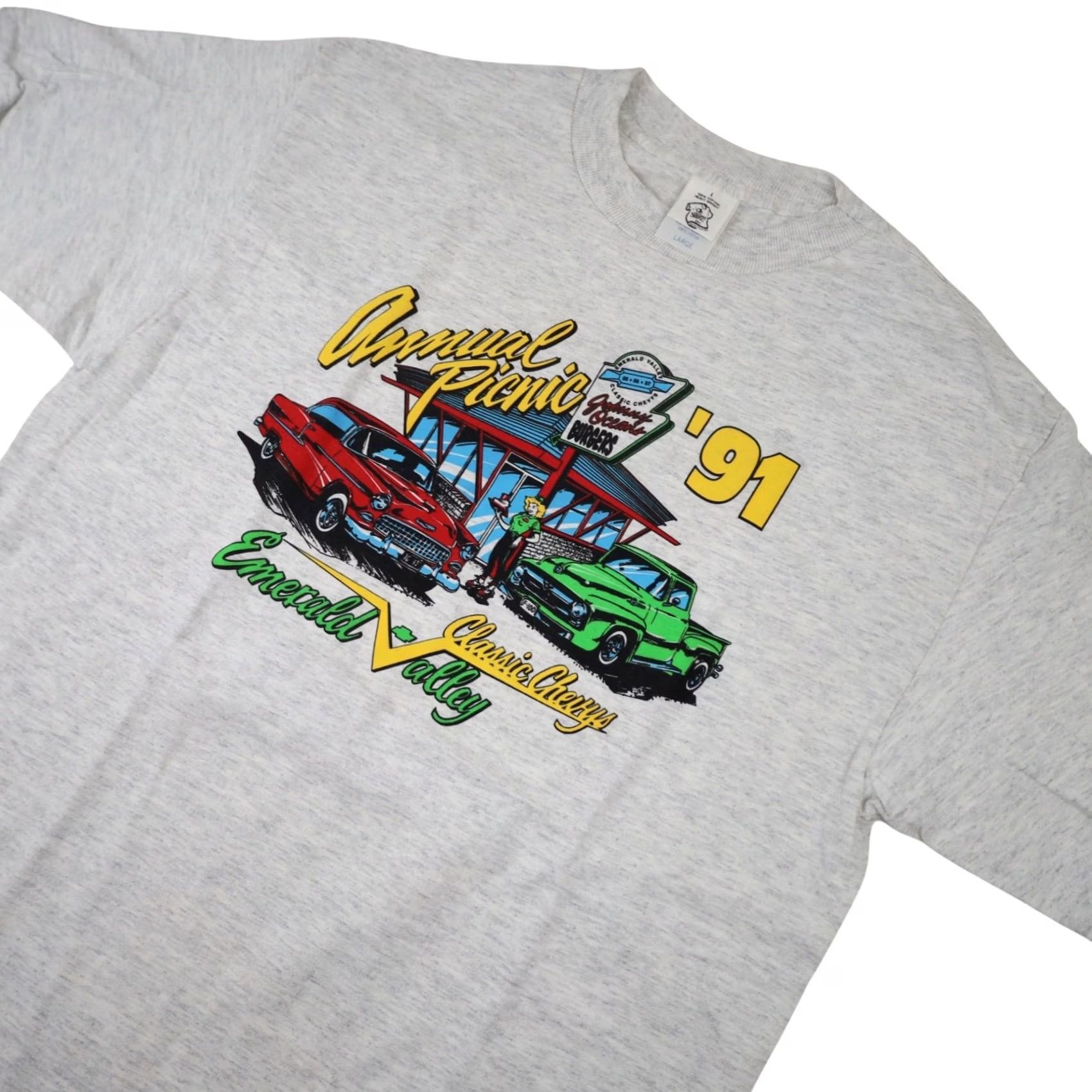 Vintage VINTAGE 1991 Classic Chevy Annual Picnic Graphic T Shirt Mens Large Gray Size US L / EU 52-54 / 3 - 2 Thumbnail