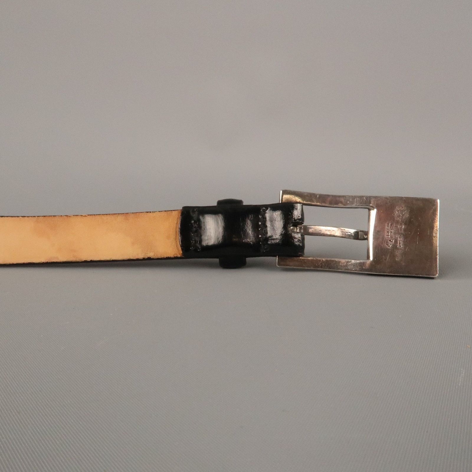 Other WCM NEW YORK Size L Black Solid Calfskin Belt Size ONE SIZE - 4 Thumbnail