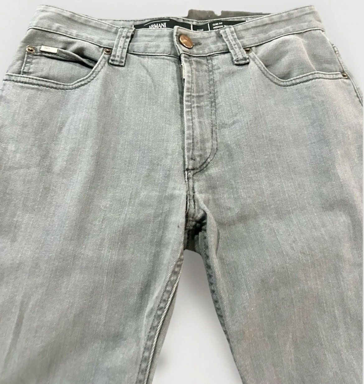 Armani Collezioni Armani Collezioni - Grey Jeans Men’s Slim Fit Denim size 31 Size US 31 - 3 Thumbnail