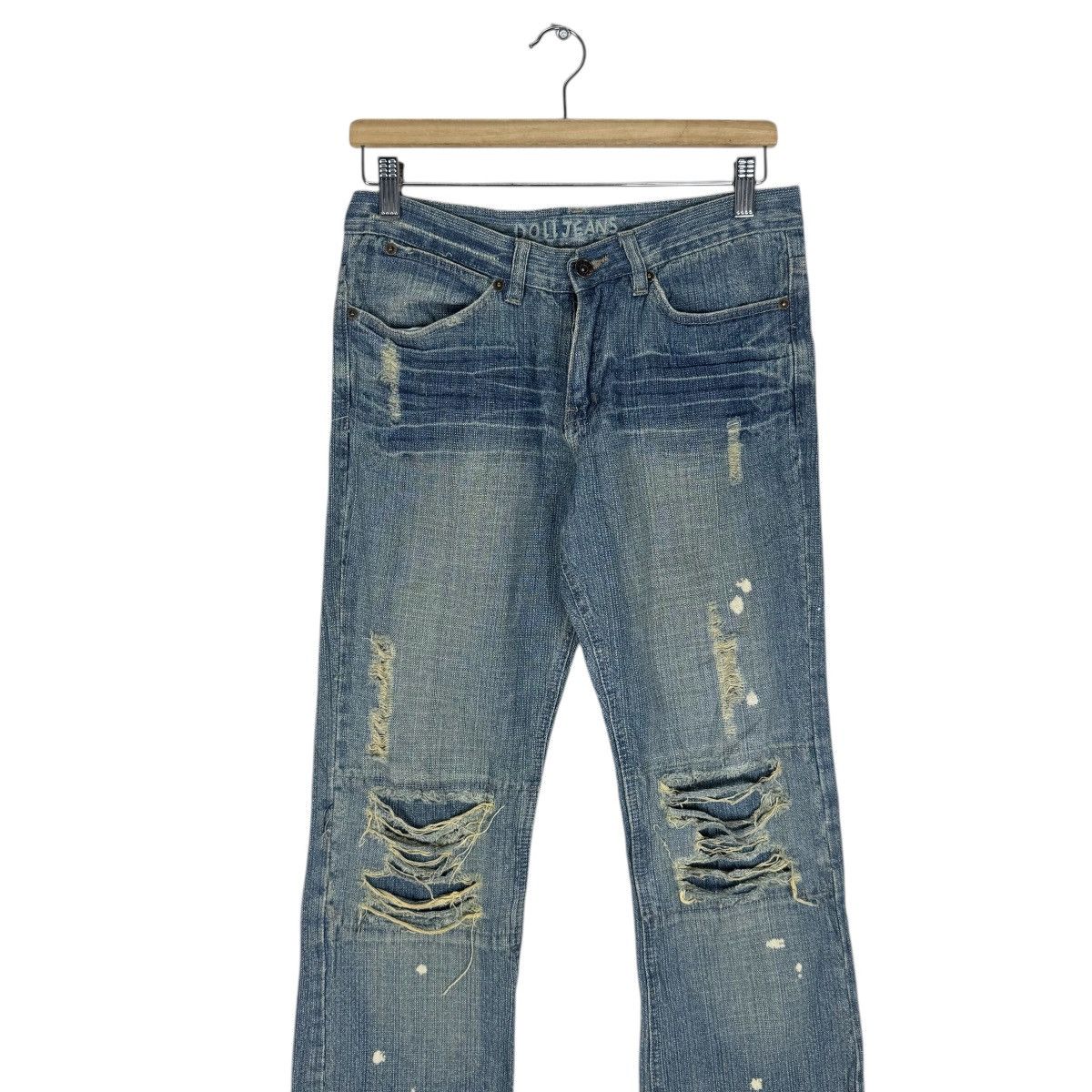 Japanese Brand ☀️DOLL DISTRESSED DENIM JEANS FLARE PANT Size US 30 / EU 46 - 4 Thumbnail