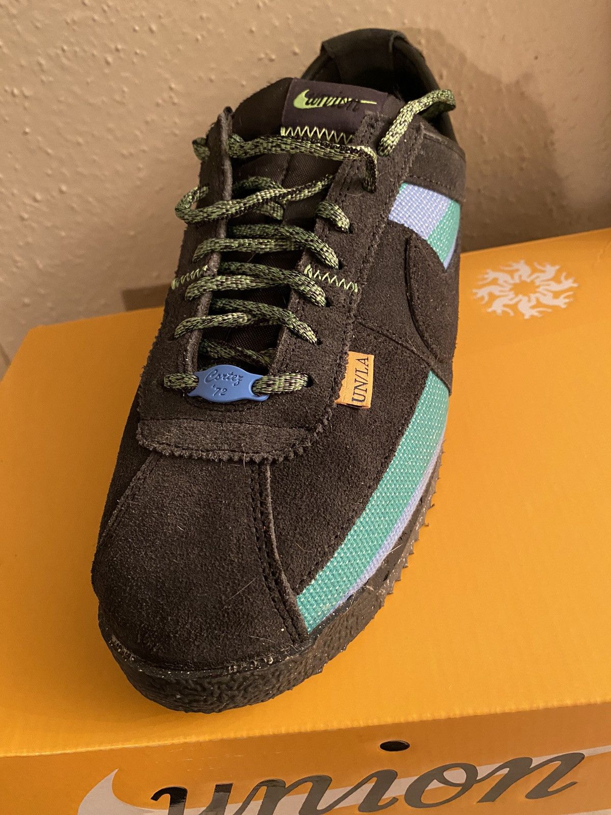 image of Corteiz x Nike Cortez Sp Union Off Noir Shoes in Black, Men's (Size 10)