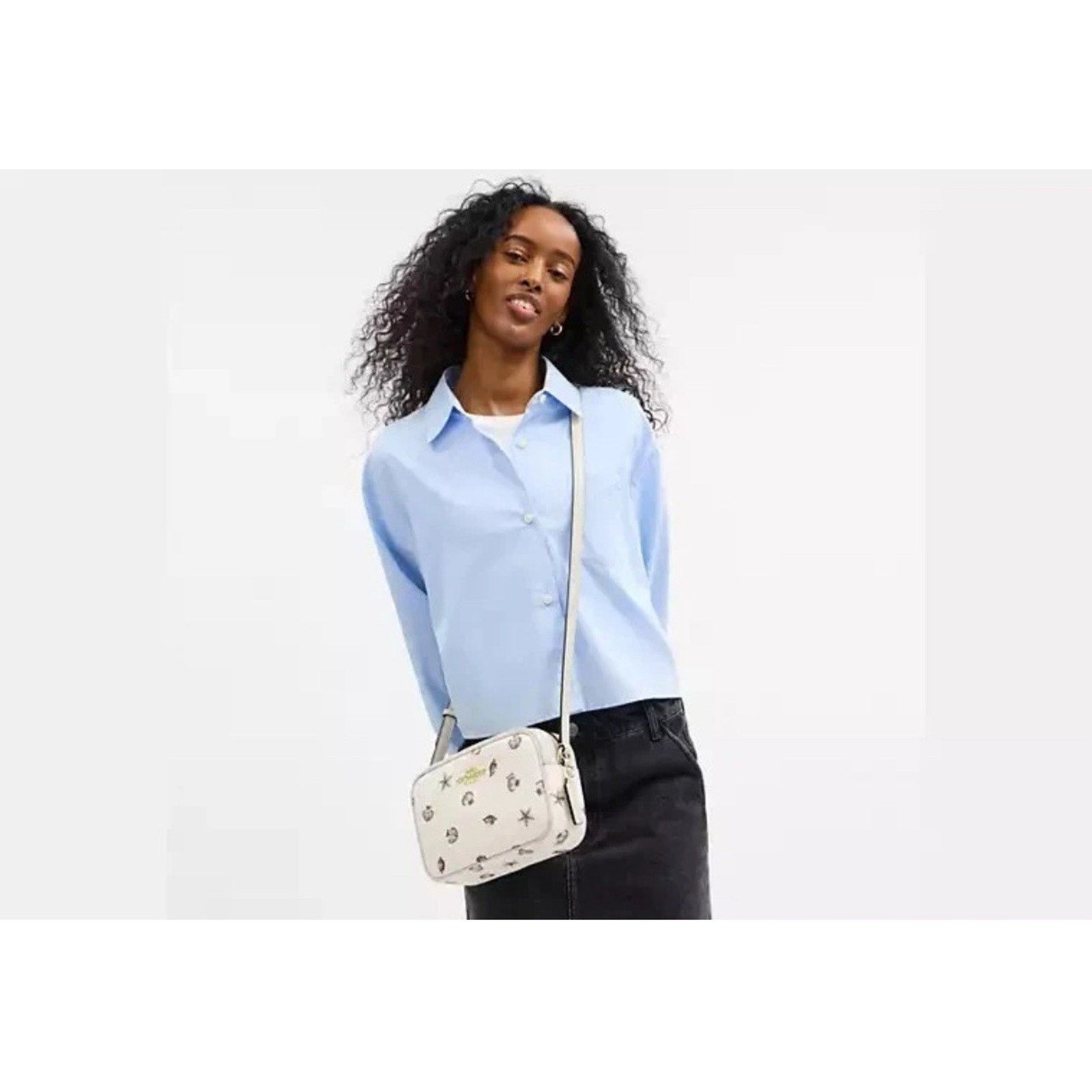 Coach NWT COACH Jamie Camera Bag Shell Print CBM17, Chalk/Multi Size ONE SIZE - 9 Thumbnail