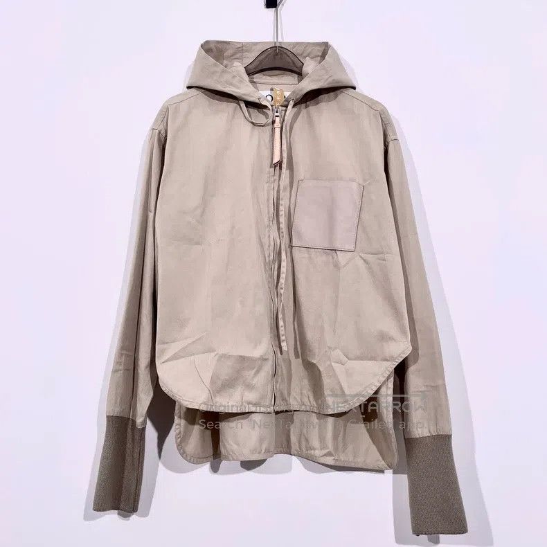 Loewe Loewe Light Khaki Zip-up Hooded Jacket Size 4XL / US 24-26 - 1 Thumbnail