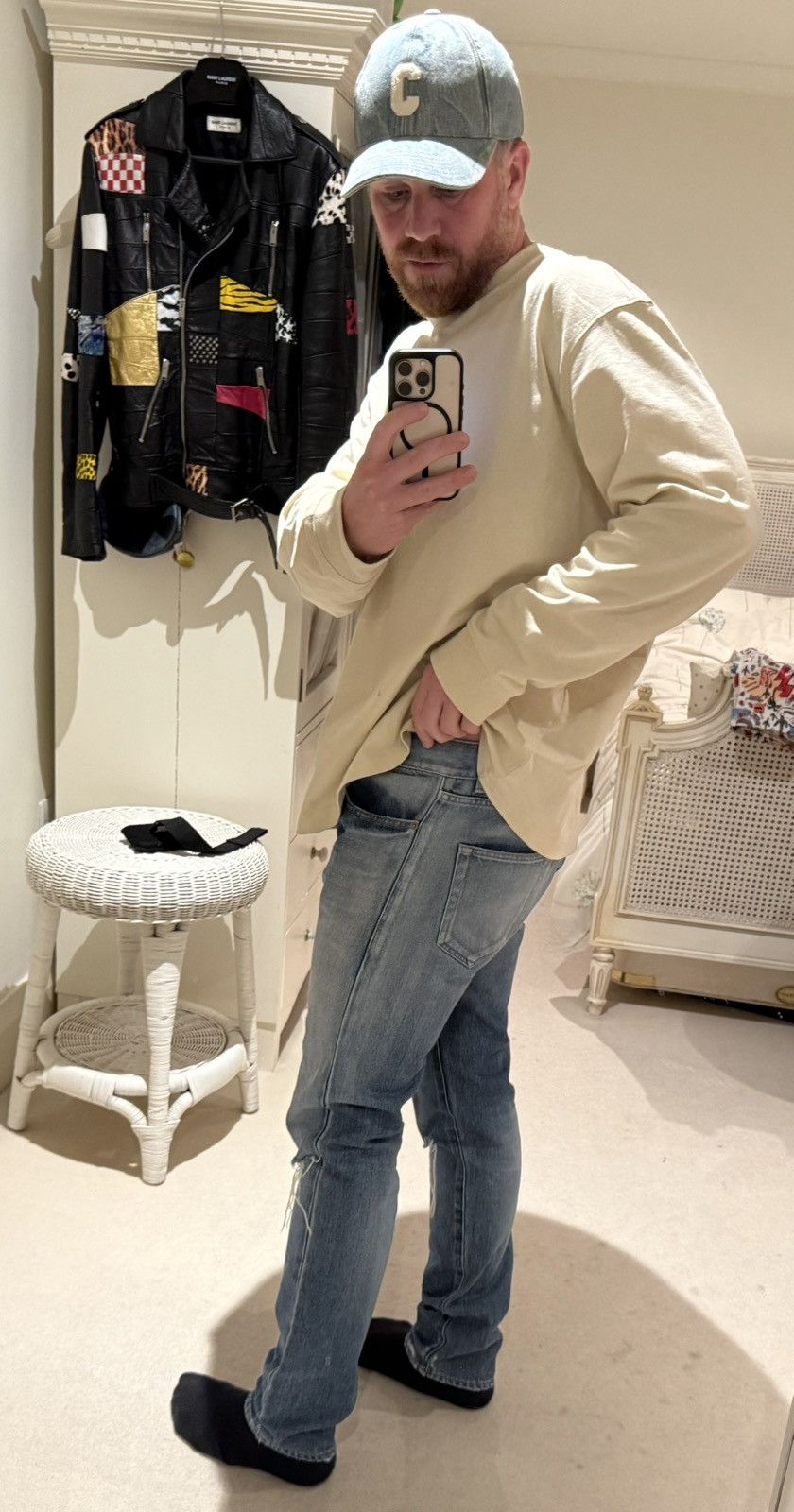 Saint Laurent Paris SS16 Saint Laurent D10 knee rip jeans Hedi 33 grail slim Size US 33 - 4 Thumbnail
