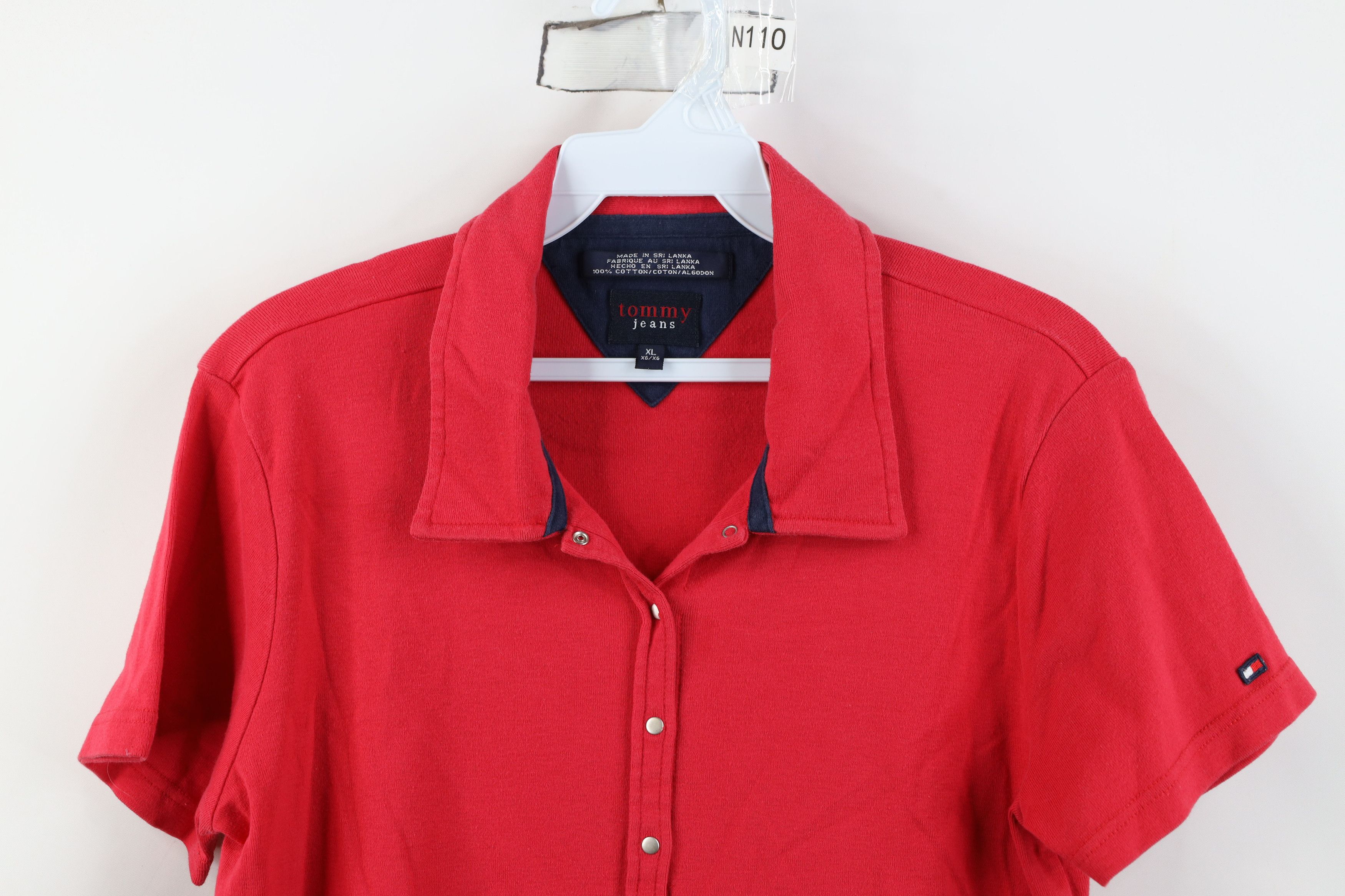 Tommy Hilfiger Vintage Y2K 2000 Tommy Hilfiger Ribbed Knit Button Shirt Size XL / US 12-14 / IT 48-50 - 2 Thumbnail