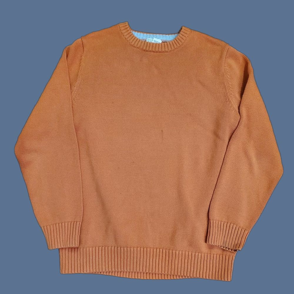 Vintage VINTAGE L.L. Bean Sweater Mens LT Tall Orange 100% Cotton Crewneck Knit Pullover Big & Tall Mens Orange Solid Knit Crewneck LT Tall Knit Pullover Size US L / EU 52-54 / 3 - 1 Thumbnail