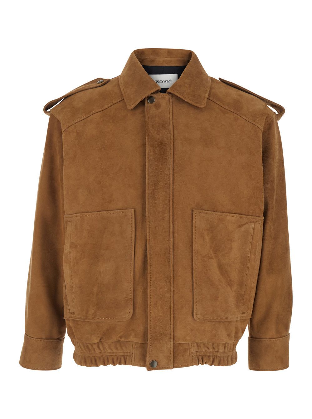 TONYWACK Brown Suede Jacket with Classic Collar and Elasticized Waist for Men Size US L / EU 52-54 / 3 - 1 Thumbnail