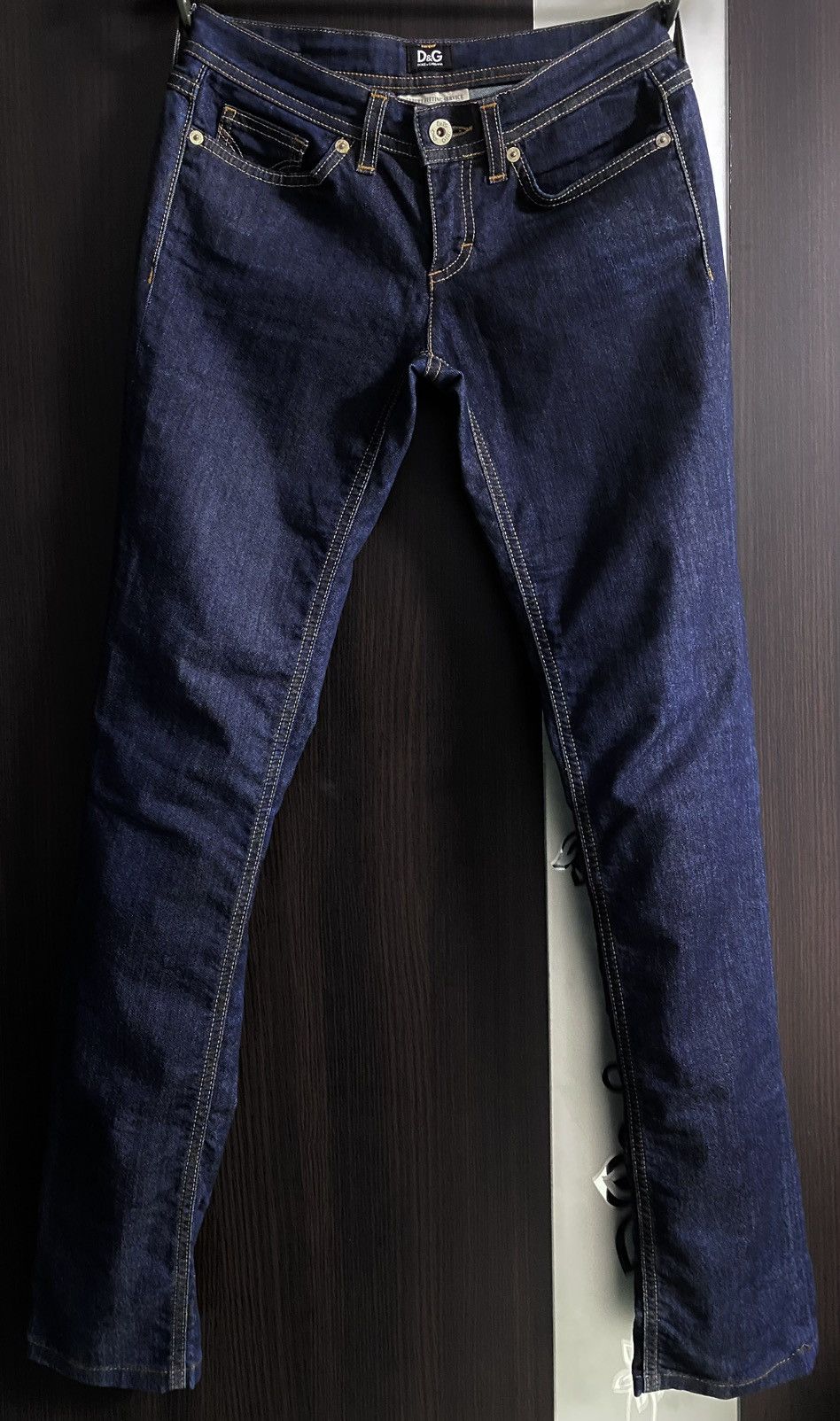 Dolce & Gabbana D&G Woman Wonder Dark Blue Tight Fit Jeans Denim Luxury Size 25" / US 0 / IT 36 - 4 Thumbnail