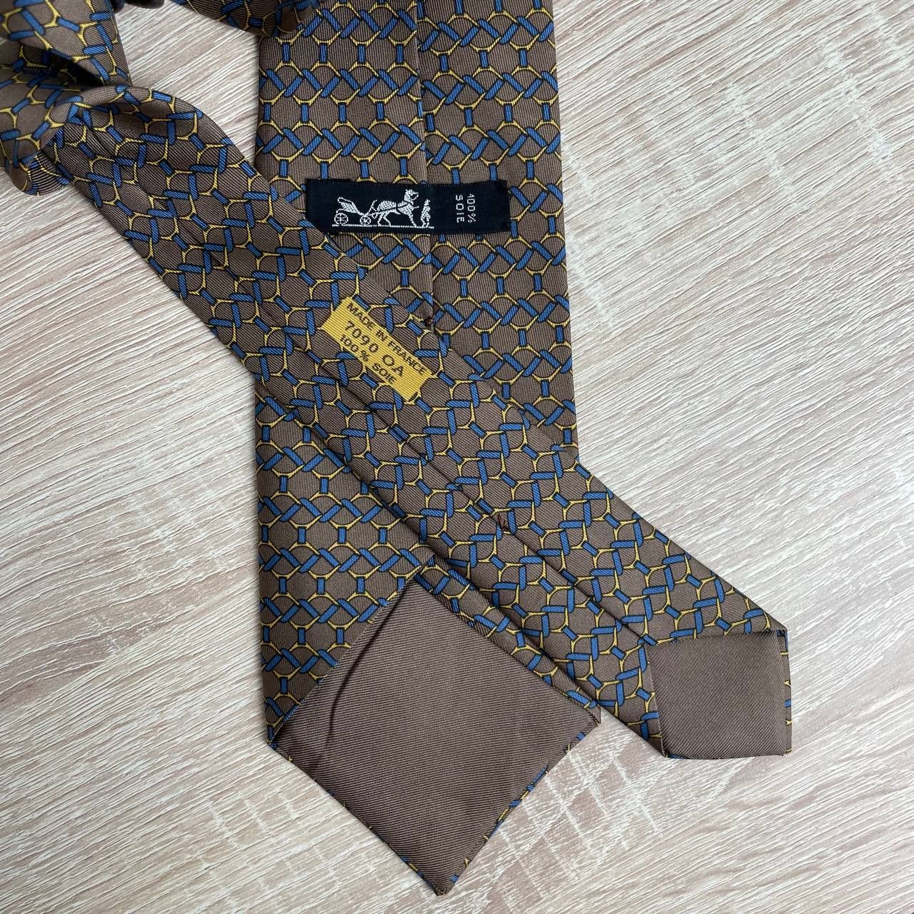 Hermes Hermes Paris Silk Tie 7090 AO Geometry Green Size ONE SIZE - 4 Thumbnail
