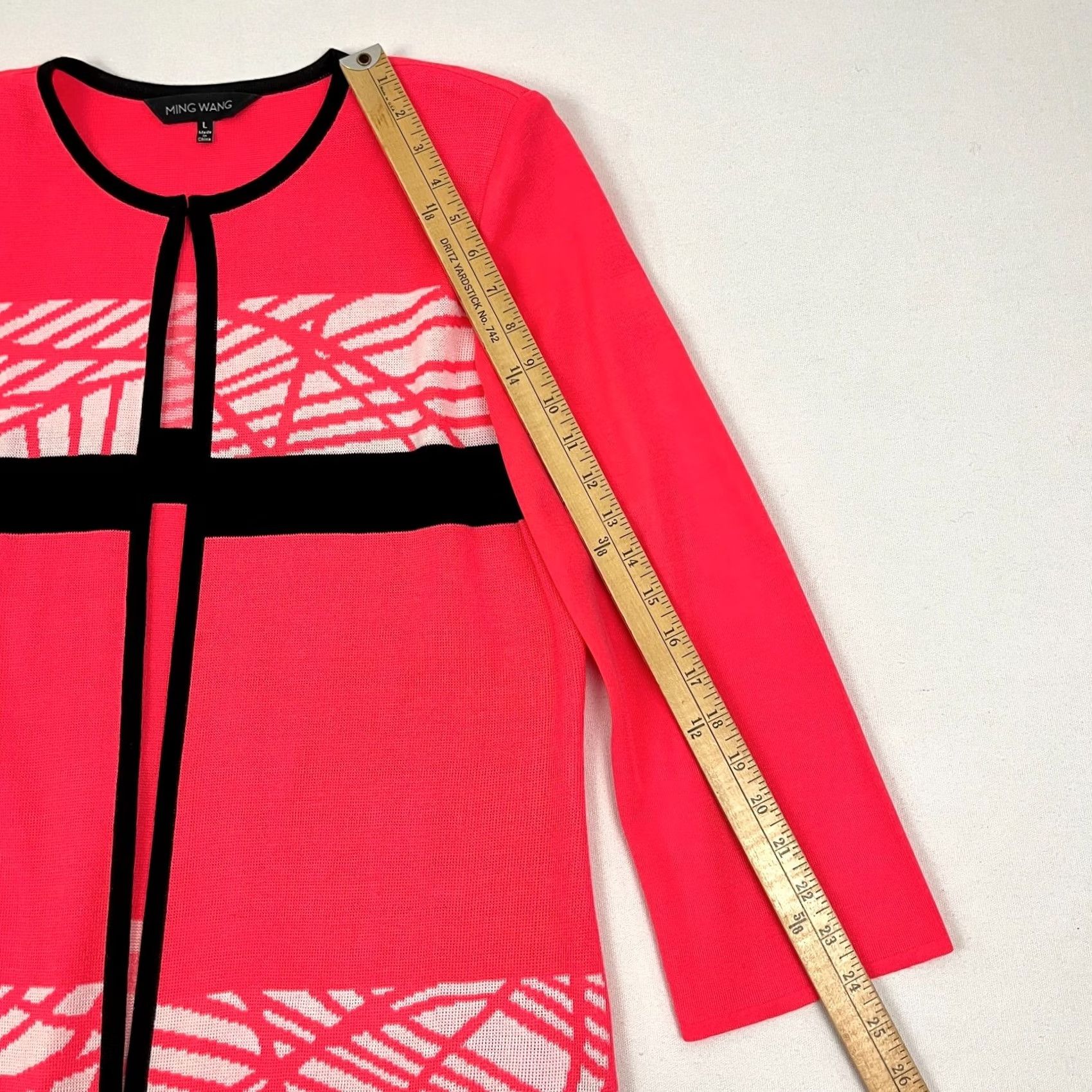 Vintage Ming Wang Jacket Womens L Neon Pink Open Front Hook Tunic 3/4 Sleeve Cardigan Size L / US 10 / IT 46 - 5 Thumbnail