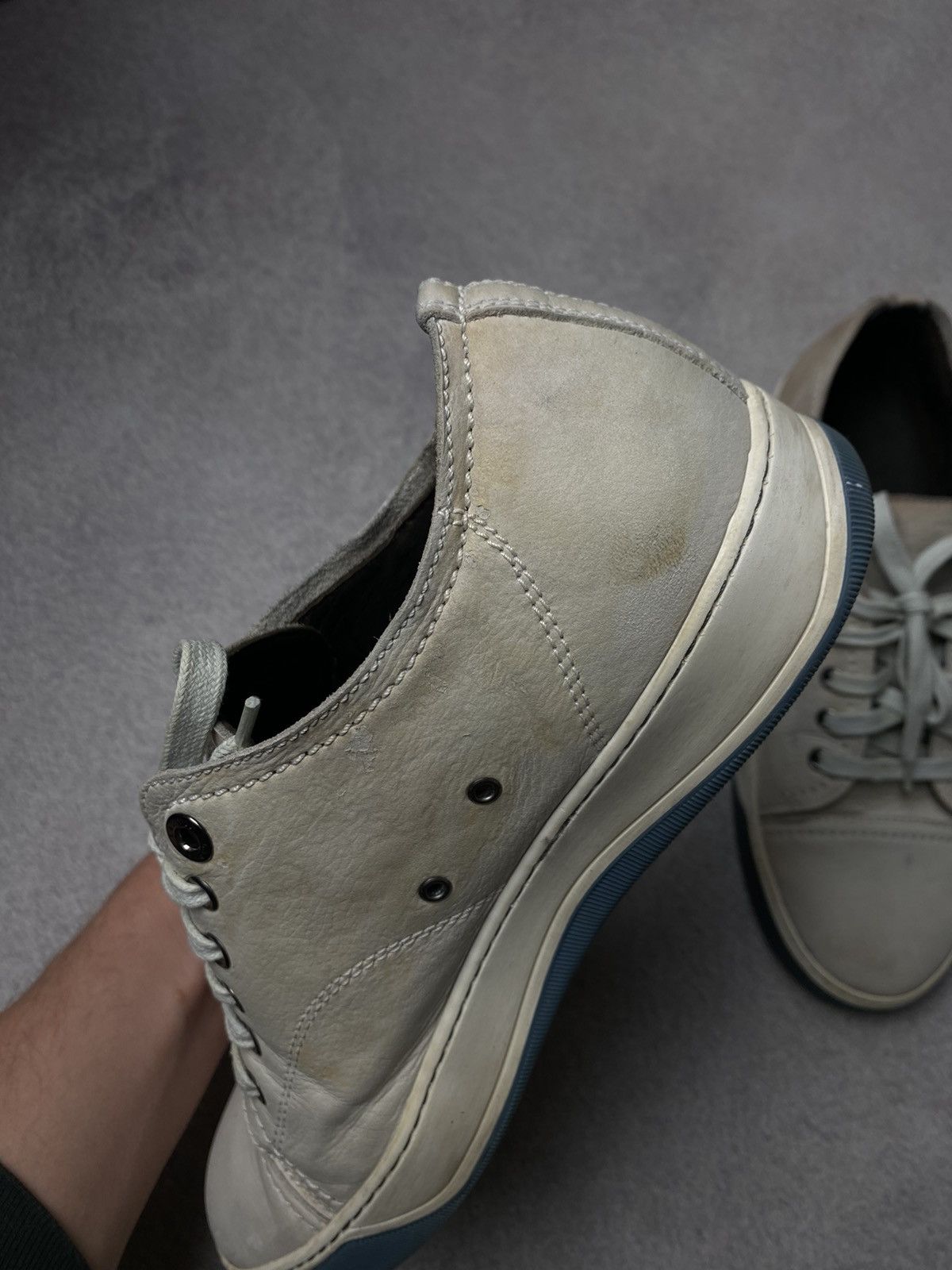 Lanvin Vintage Lanvin Distressed Cap Toe Leather sneakers Size US 8 / EU 41 - 9 Thumbnail