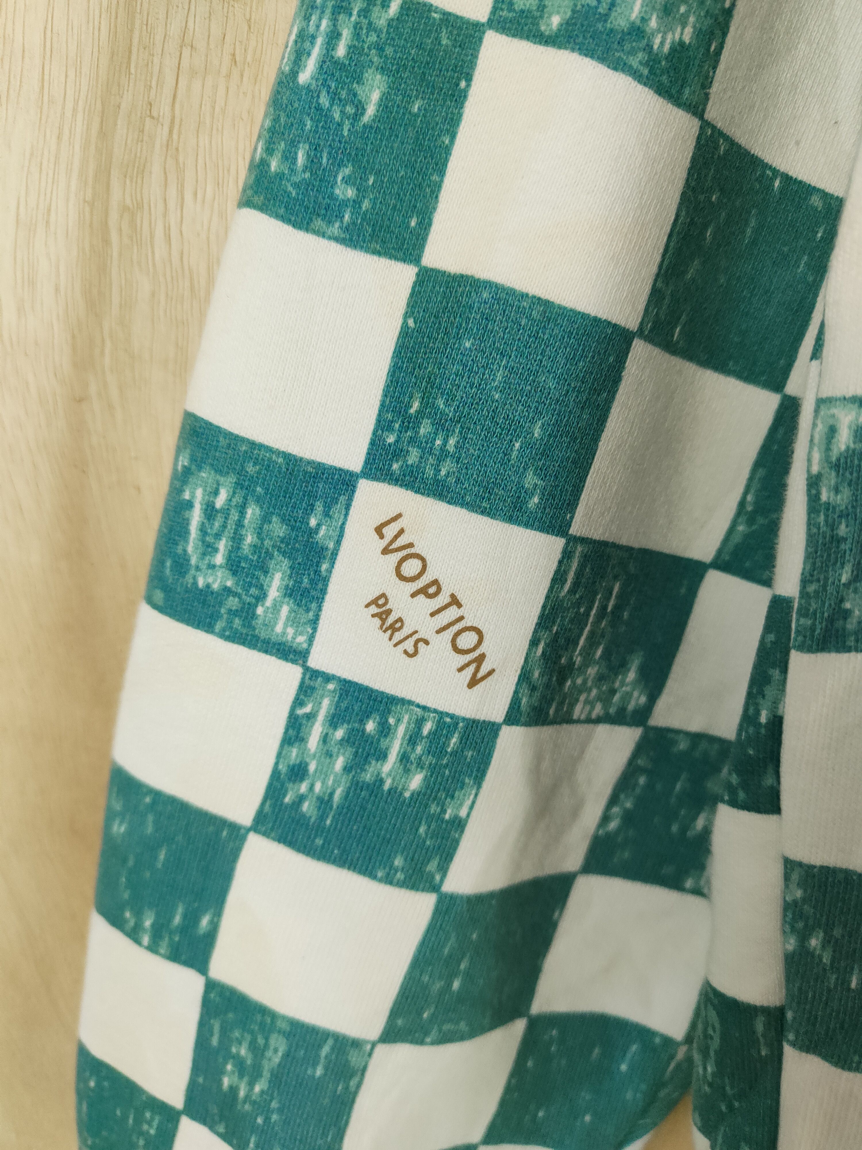 Japanese Brand Lvoption Not Louis Vuitton White Green Sweatshirts #S2624 Size US M / EU 48-50 / 2 - 4 Thumbnail