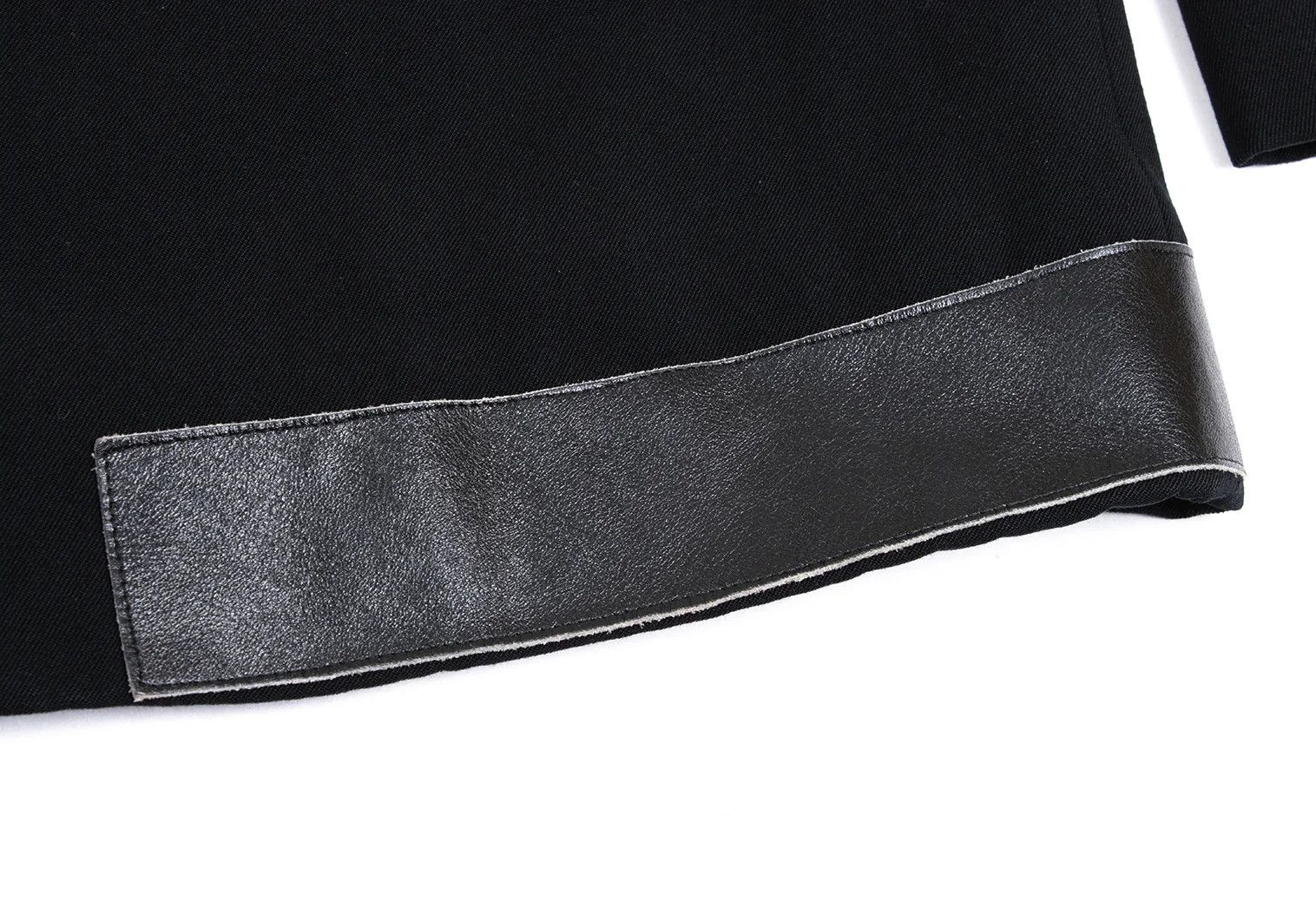 Yohji Yamamoto Yohji Yamamoto Leather Wool Peak Lapel Jacket Size US M / EU 48-50 / 2 - 8 Thumbnail